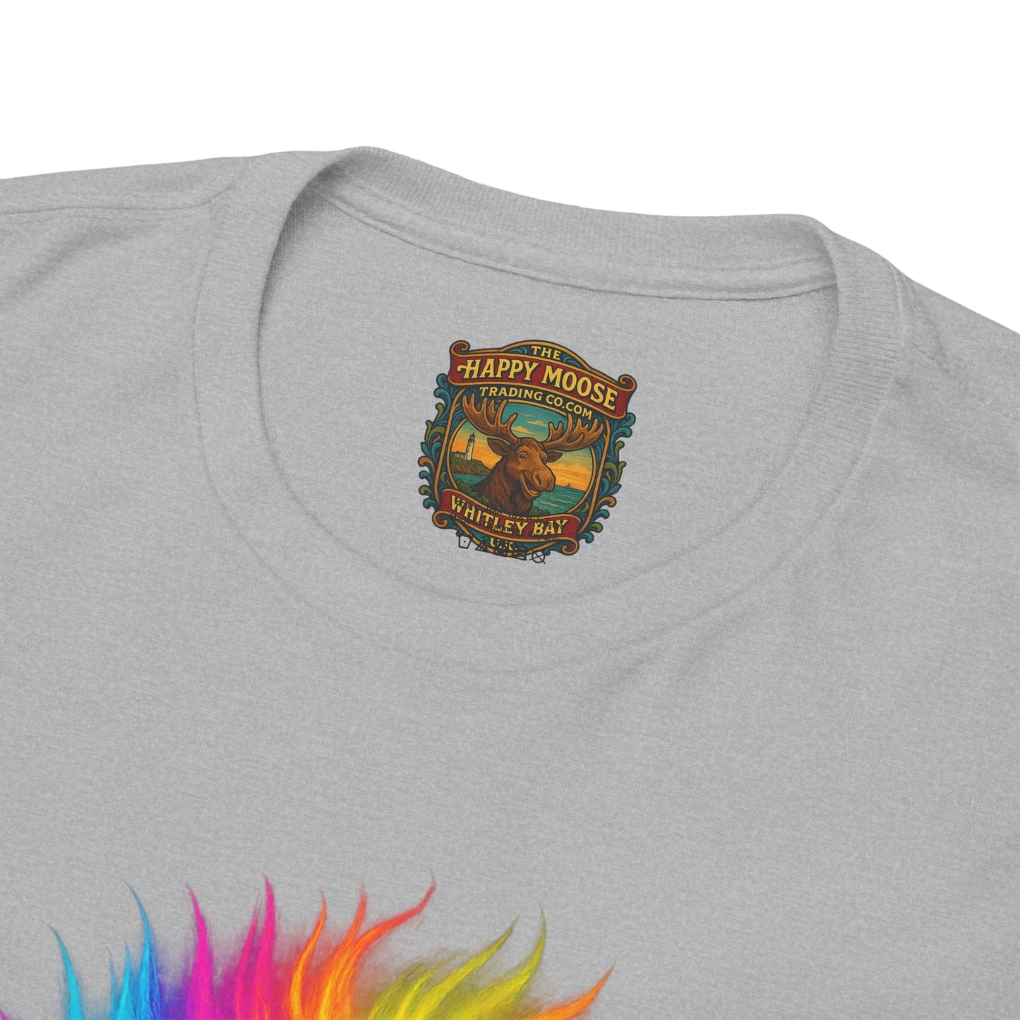 Rainbow Buffalo T-Shirt — Colorful Neon Bison Graphic Tee