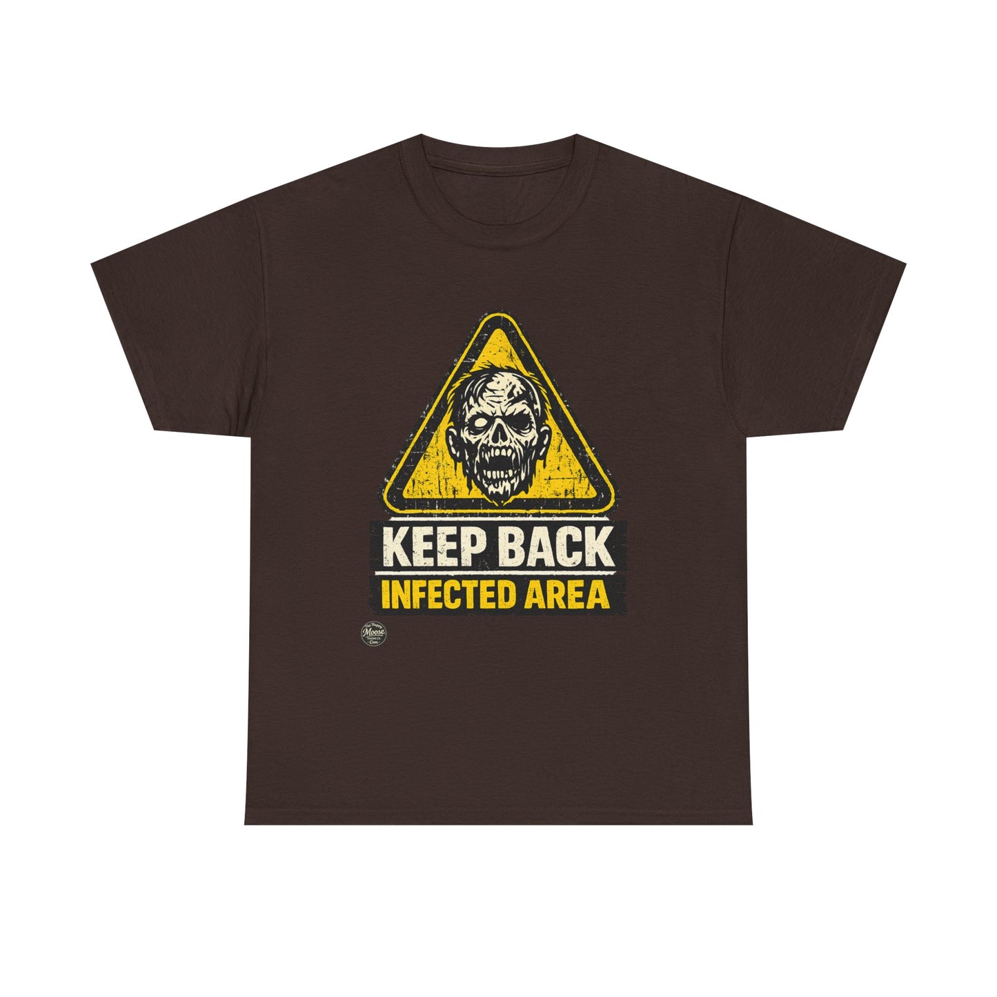 Zombie Warning Tee — "Keep Back Infected Area" Graphic T-Shirt