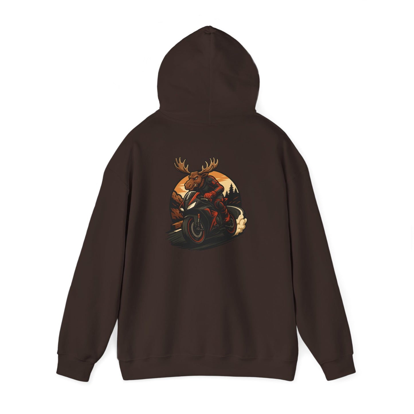 Moose Rider Hoodie — Vintage Motorcycle Graphic Sweatshirt