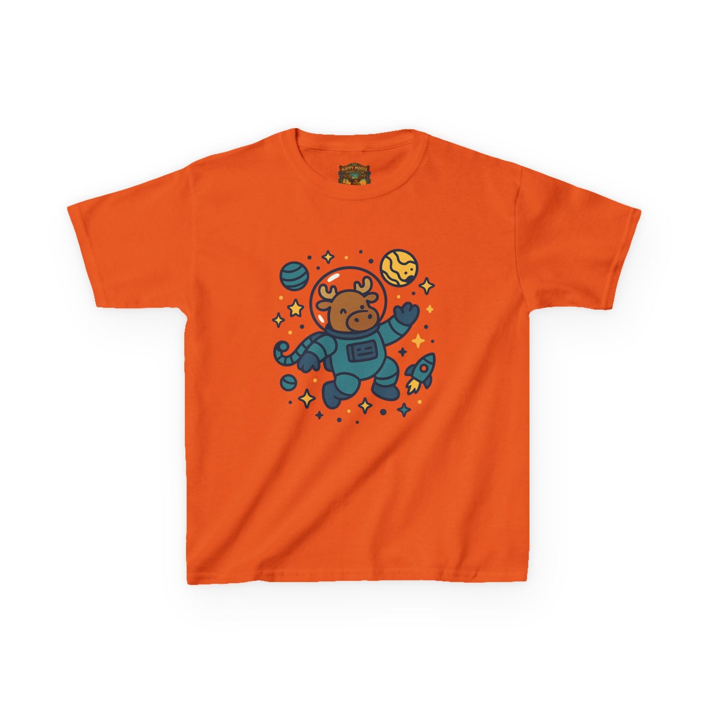 Kids Tee — Cute Astronaut Moose Space Shirt for Children