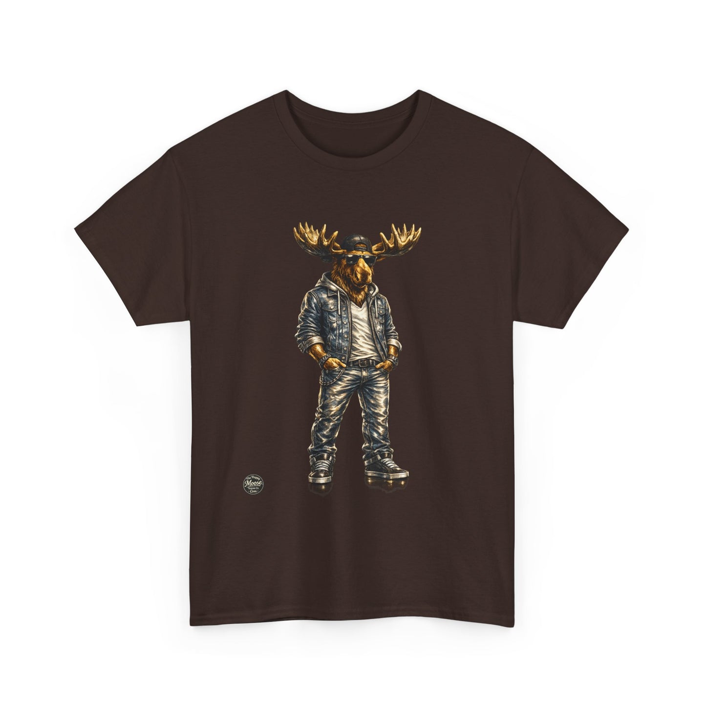 Rustic Urban Moose Graphic Tee — Outdoorsy Moose Illustration T-Shirt
