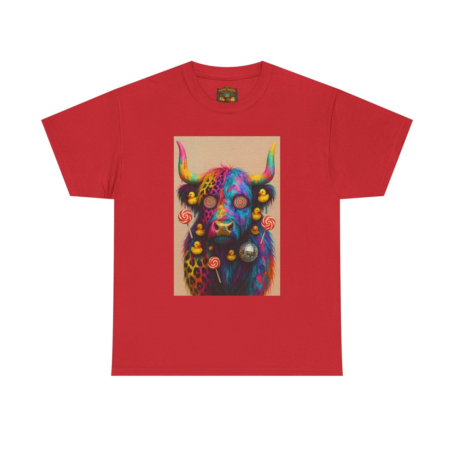 Psychedelic Highland Cow T-Shirt | Retro Rainbow Cow Art 6