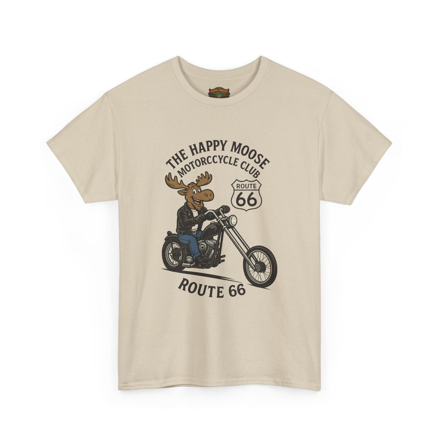 Happy Moose Motorcycle Club Route 66 T-Shirt | Moose Biker Tee