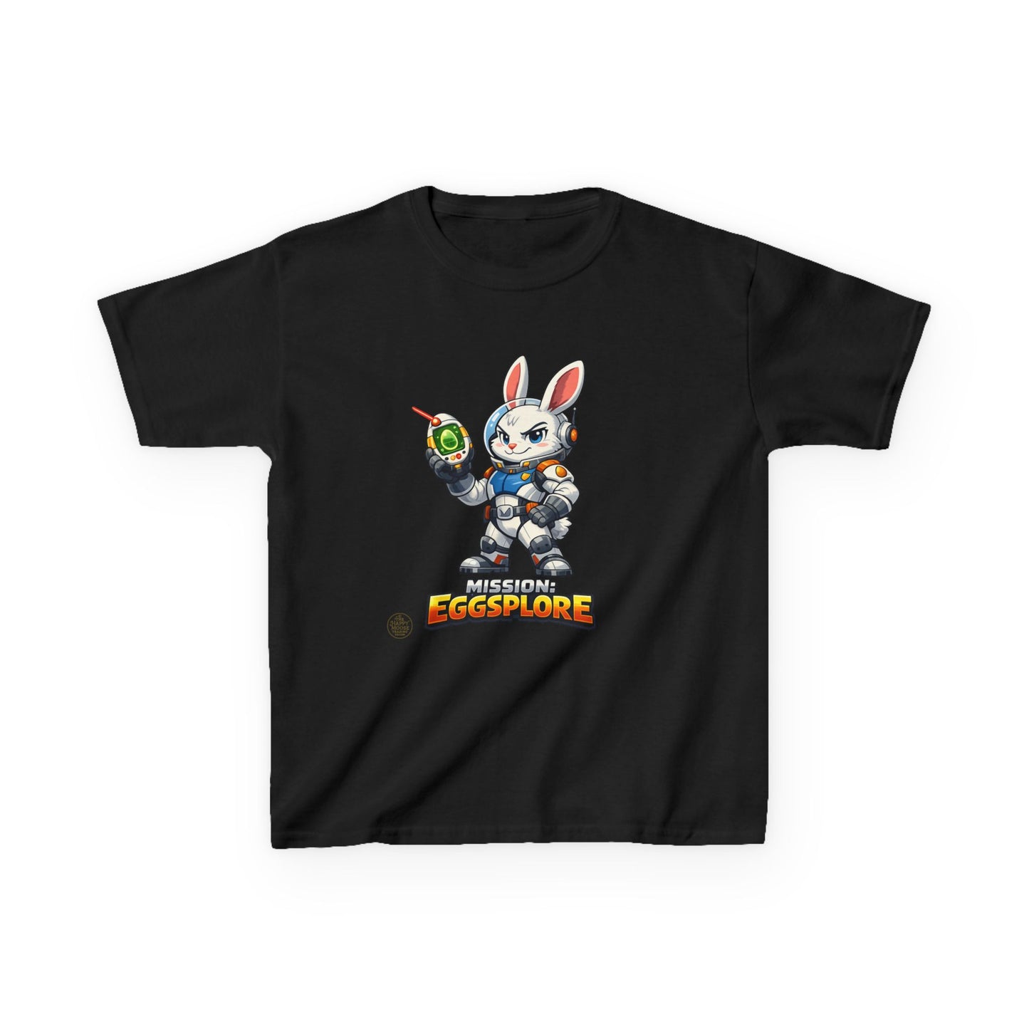 Kids Tee — 'Eggsplore' Bunny Space Explorer Graphic Shirt