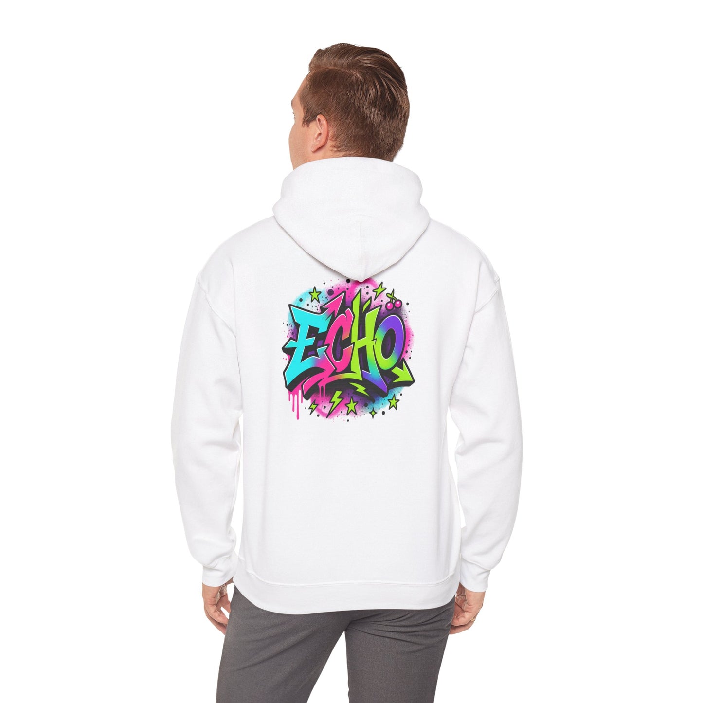 Graffiti "ECHO" Hoodie – Street Art Graphic Pullover