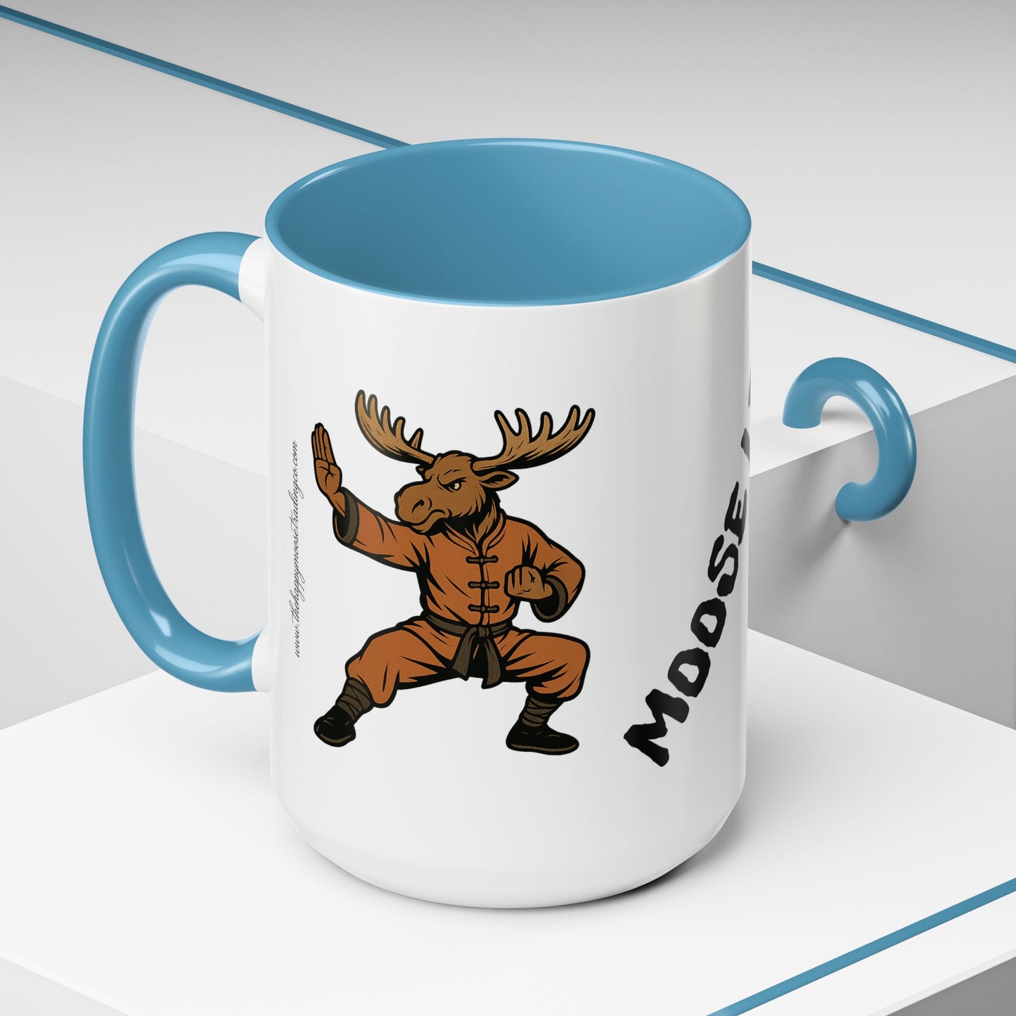 Moose Lee Martial Arts Accent Coffee Mug — Funny Moose Kung Fu 11/15oz