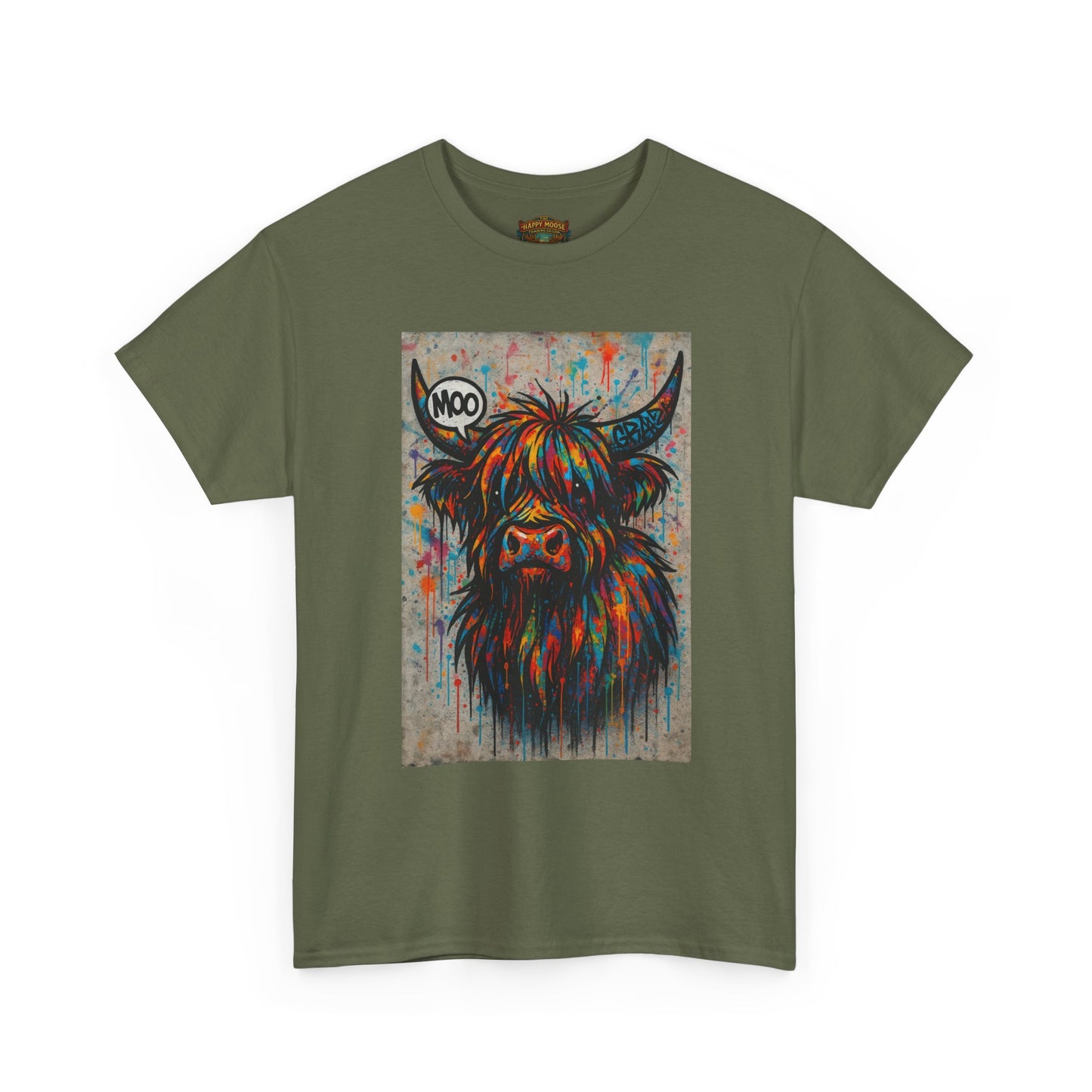 Psychedelic Highland Cow T-Shirt | Retro Rainbow Cow Art 7