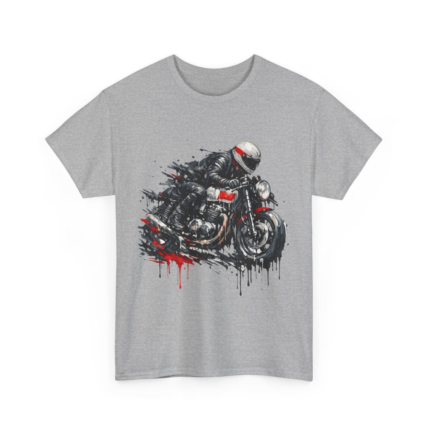Motorcycle Racer T-Shirt Speed Rider Graphic Drip Street Art Biker Tee EBC09