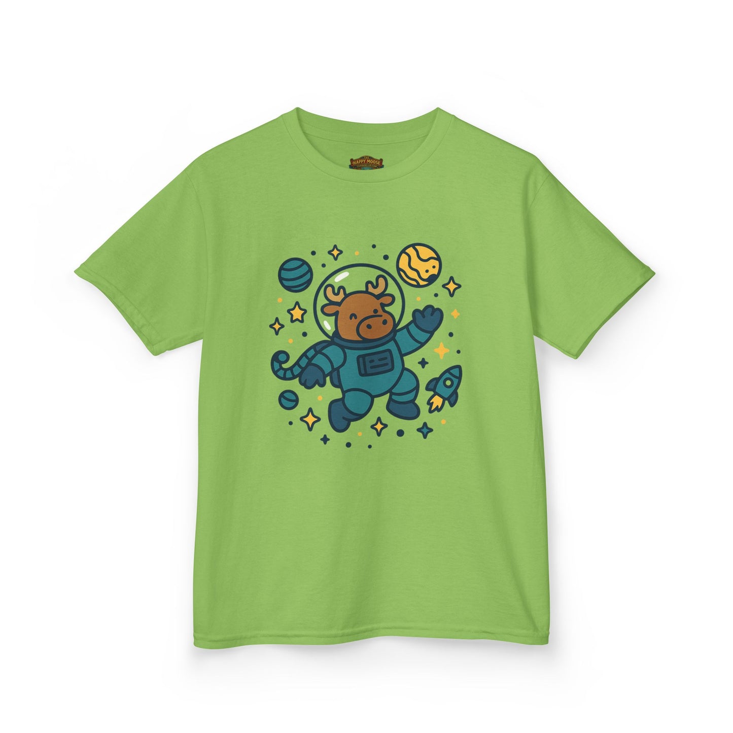 Kids Tee — Cute Astronaut Moose Space Shirt for Children