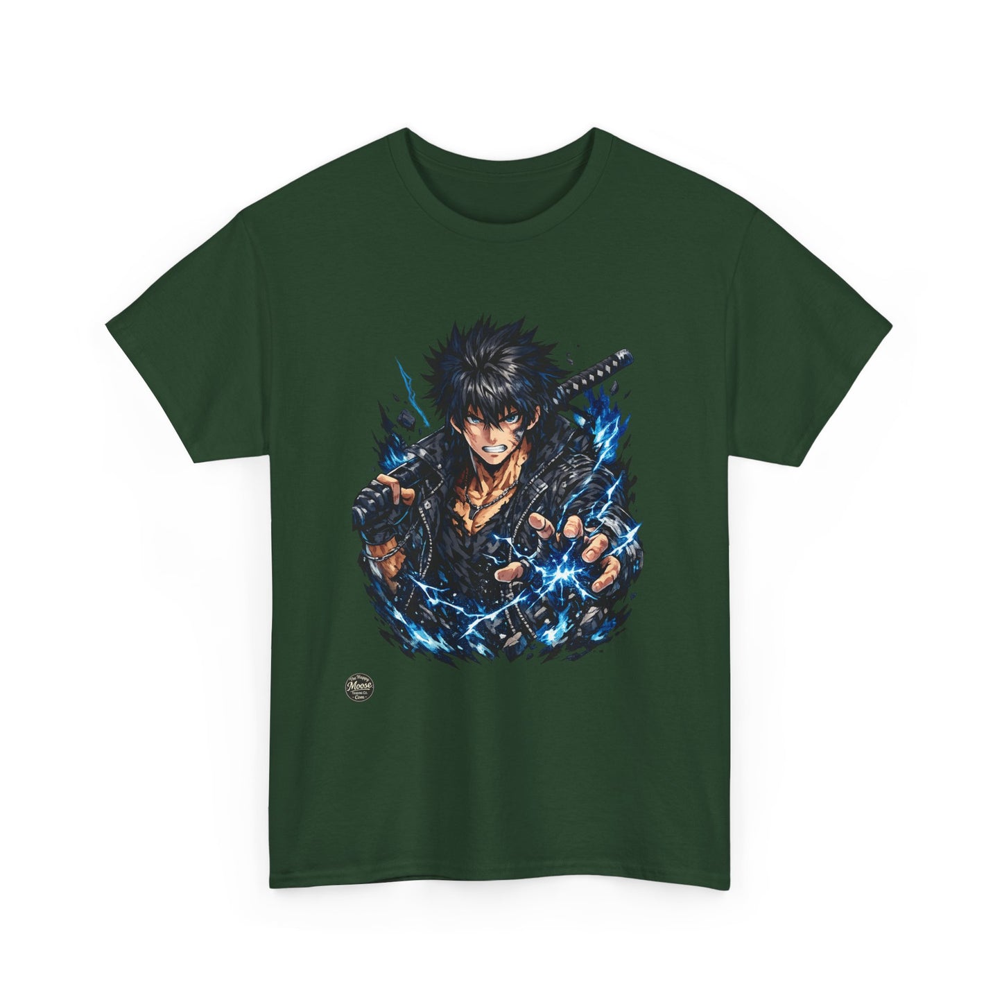 Samurai Warrior Anime Tee — Fierce Swordfighter Graphic T-Shirt #E005