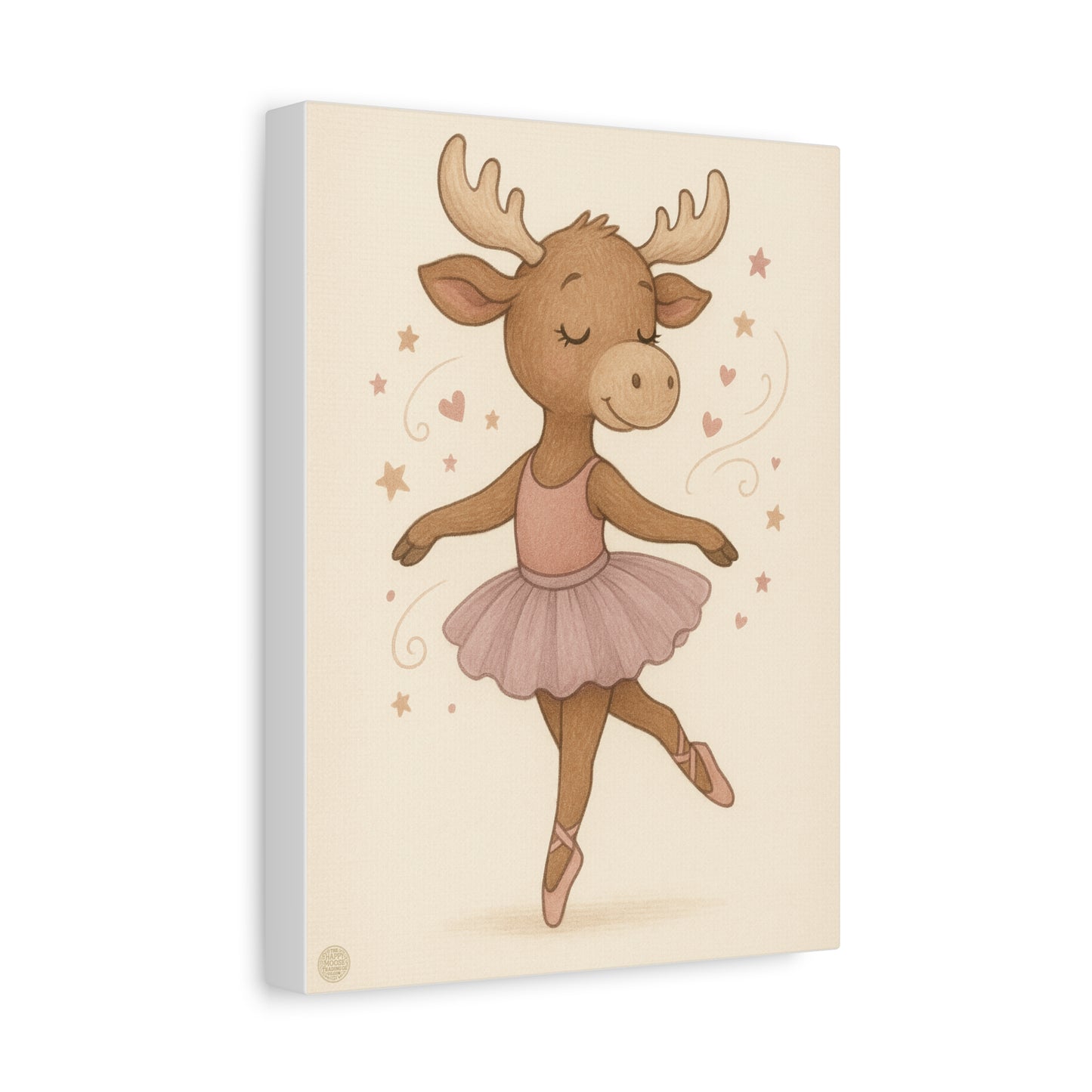 Ballet Moose Nursery Canvas — Cute Ballerina Animal Wall Art