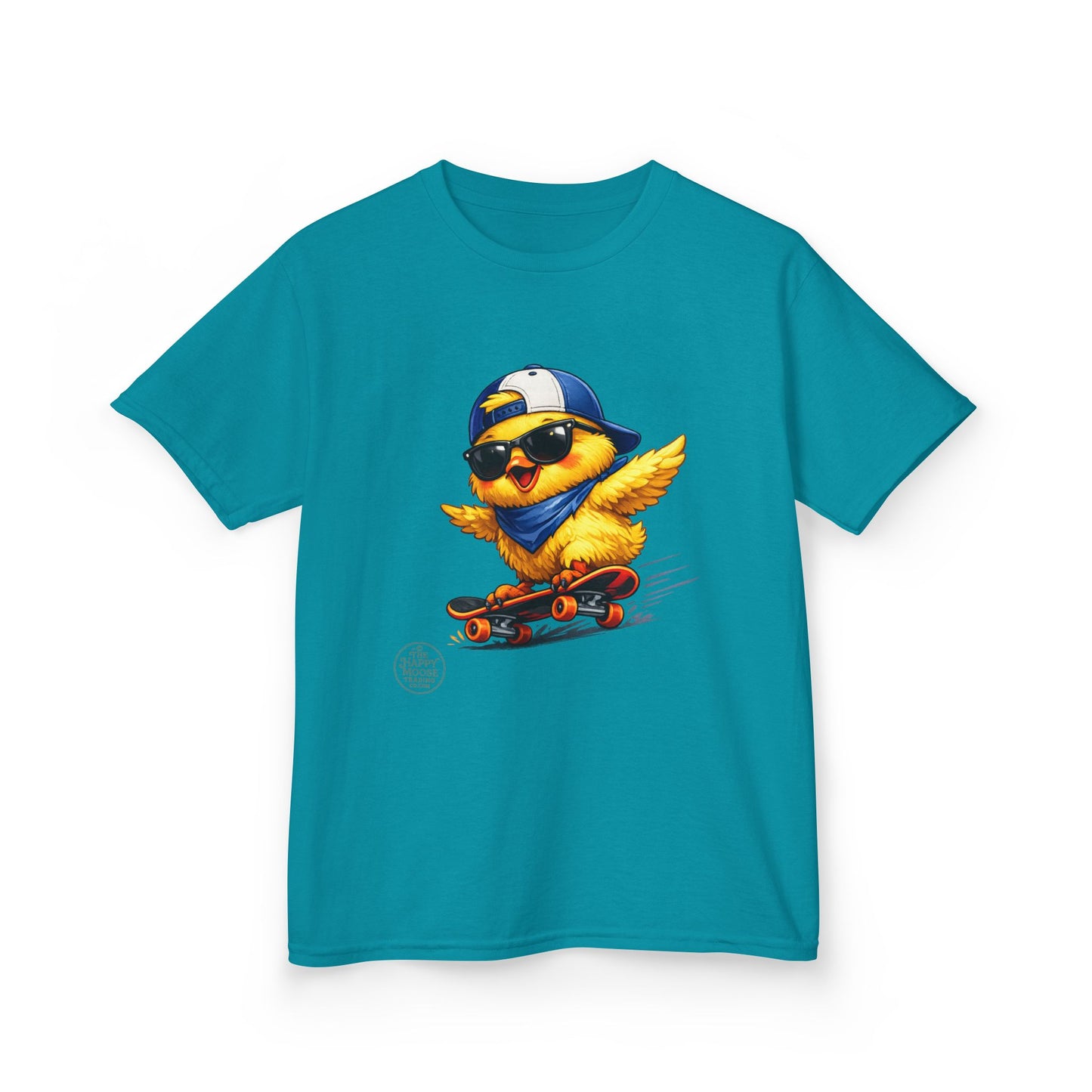 Skateboard Chick Kids T‑Shirt — Cool Sunglasses Duck Skateboard Graphic Tee