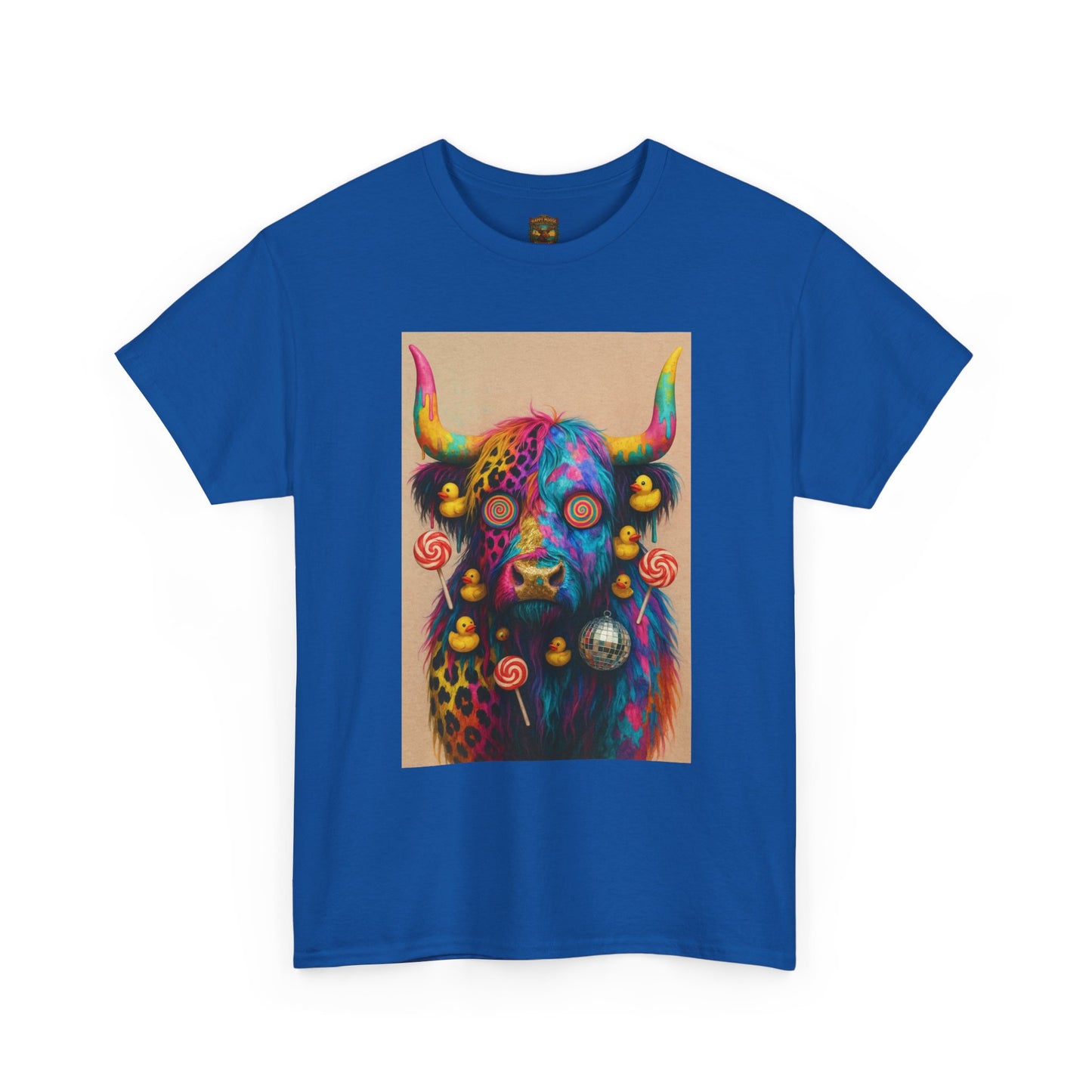 Psychedelic Highland Cow T-Shirt | Retro Rainbow Cow Art 6