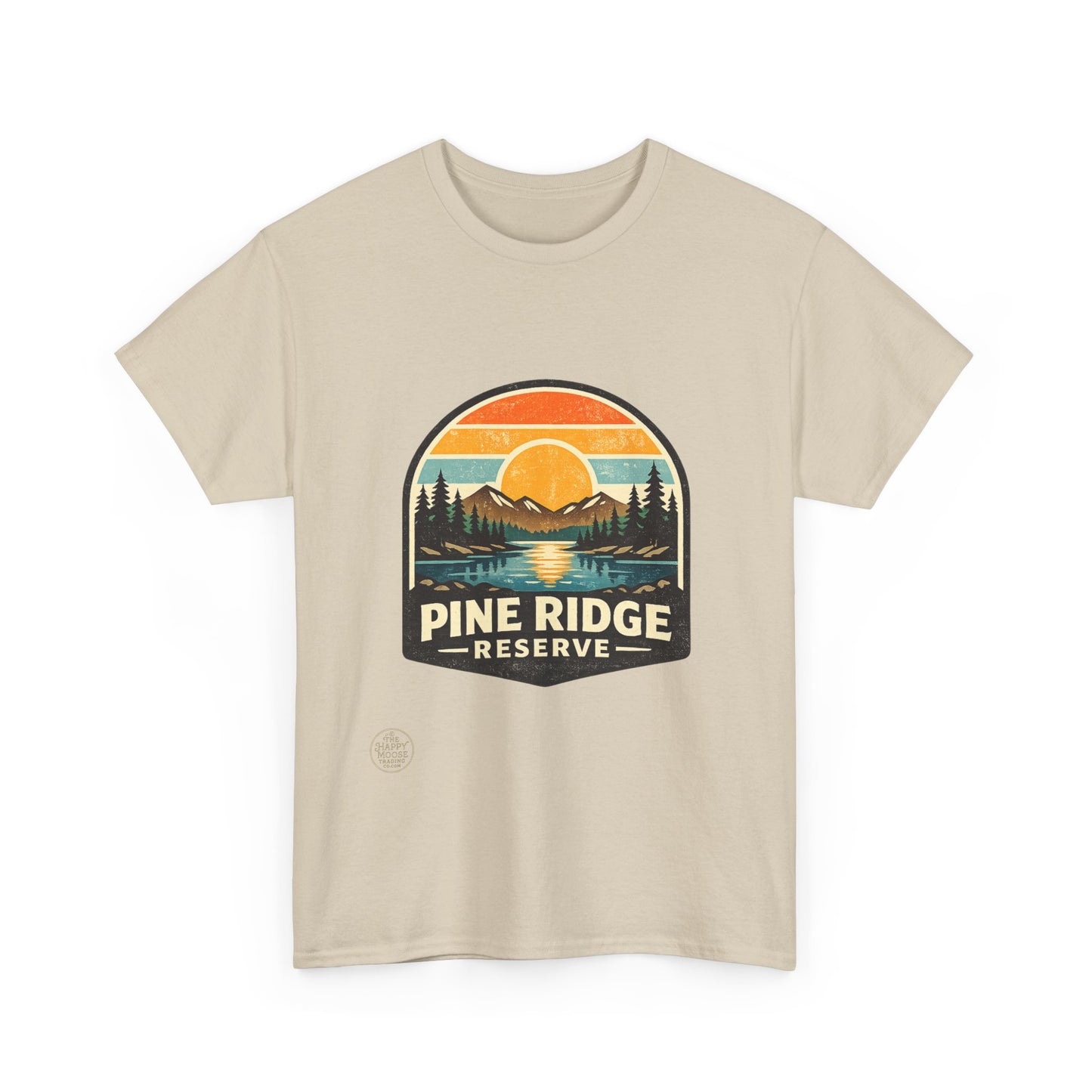 Pine Ridge Reserve TShirt — Vintage Sunset Mountain Camping T-Shirt