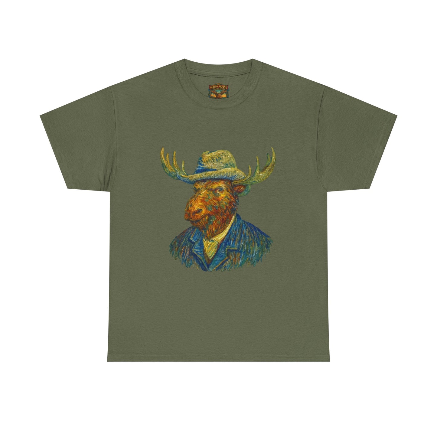 Moose Gogh Self-portrait with Straw Hat |  Art Tee