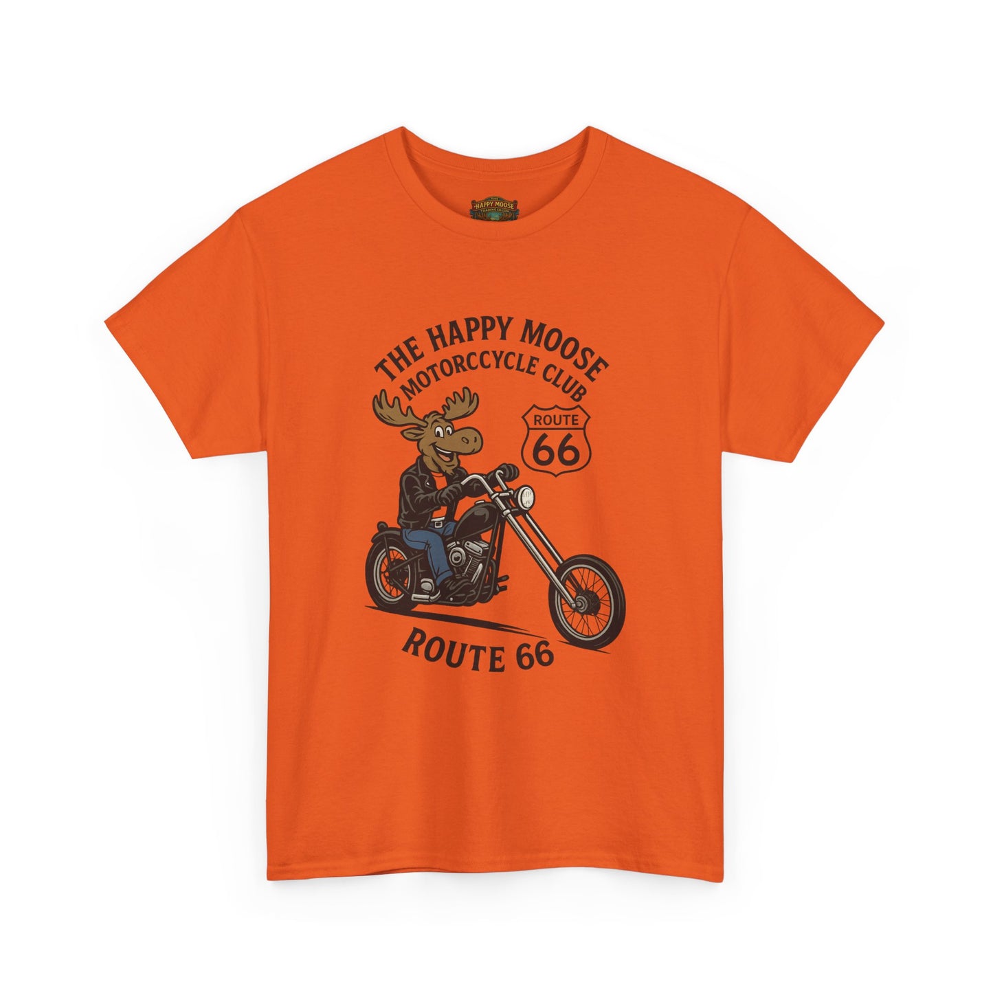 Happy Moose Motorcycle Club Route 66 T-Shirt | Moose Biker Tee