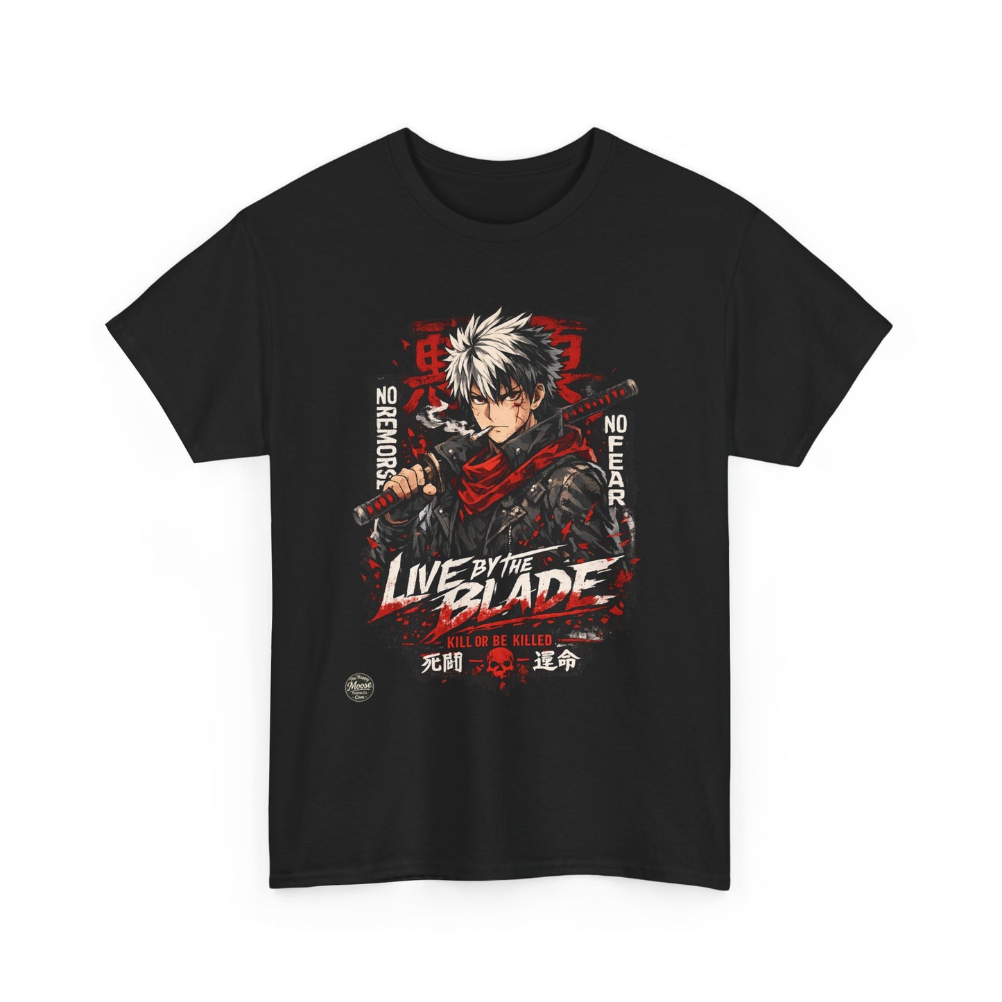 Live by the Blade Anime Tee — Samurai Sword Graphic T-Shirt #E003