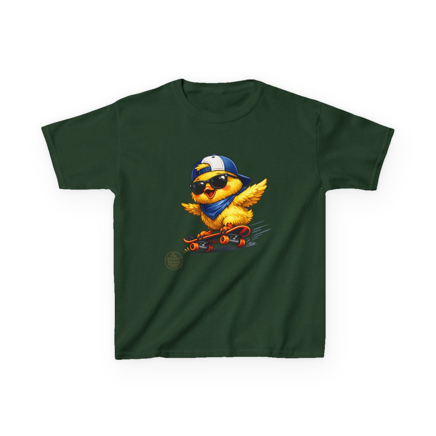 Skateboard Chick Kids T‑Shirt — Cool Sunglasses Duck Skateboard Graphic Tee
