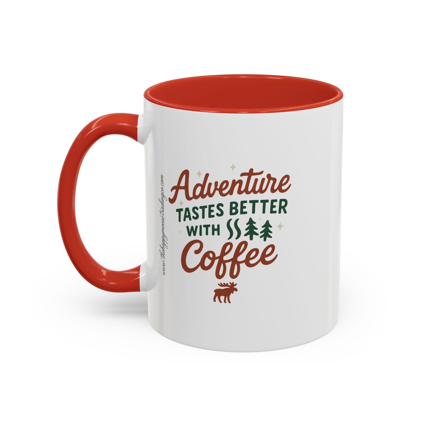 Adventure Tastes Better With Coffee Mug — "Adventure Tastes Better with Coffee" Rustic Outdoor Camper Gift (11/15oz)