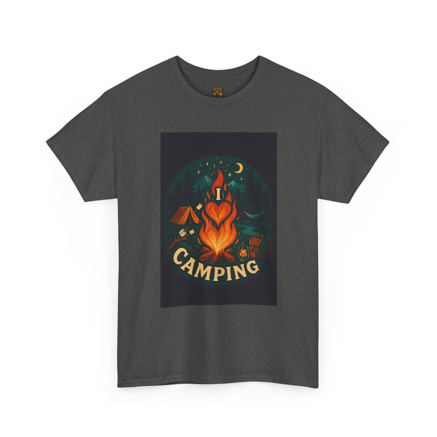 Camping Heart Campfire T-Shirt | Outdoor Adventure Graphic Tee