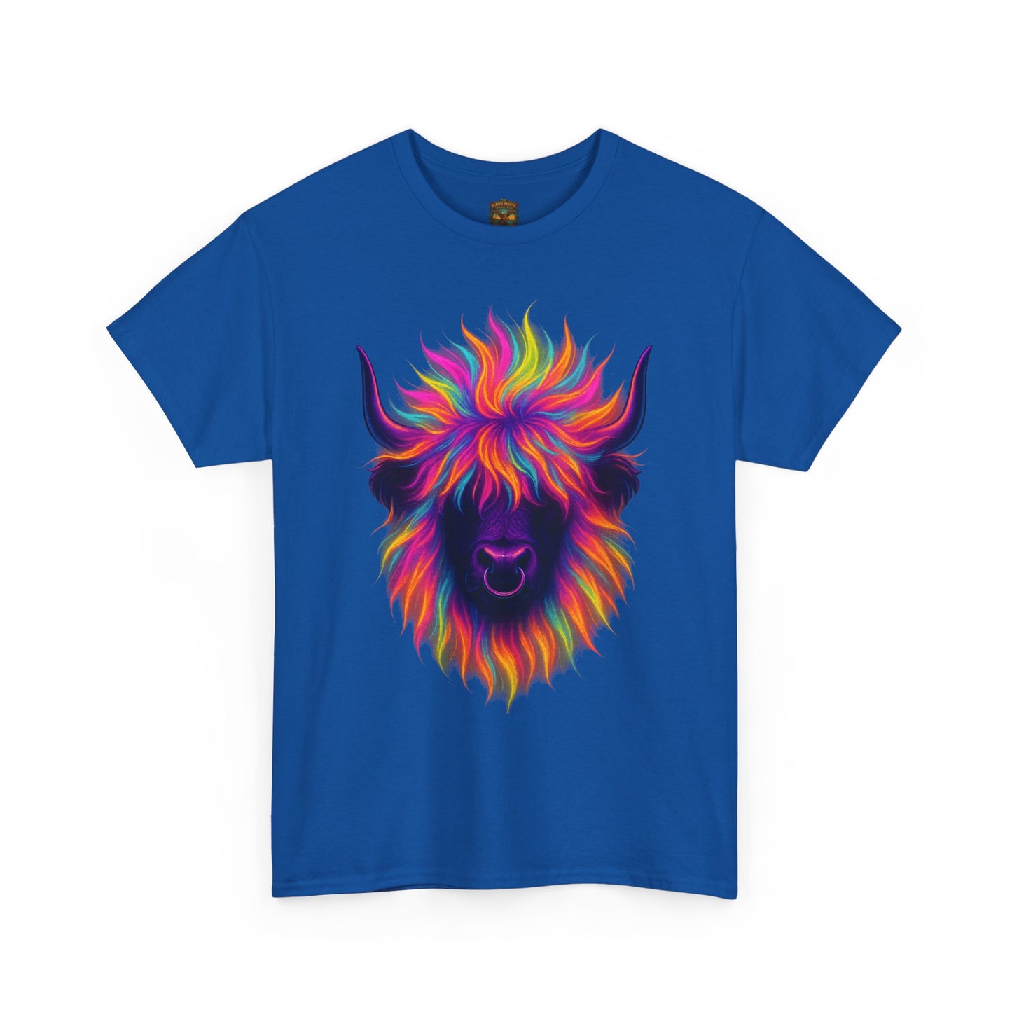 Colorful Highland Cow T-Shirt — Vibrant Rainbow Yak Graphic Tee