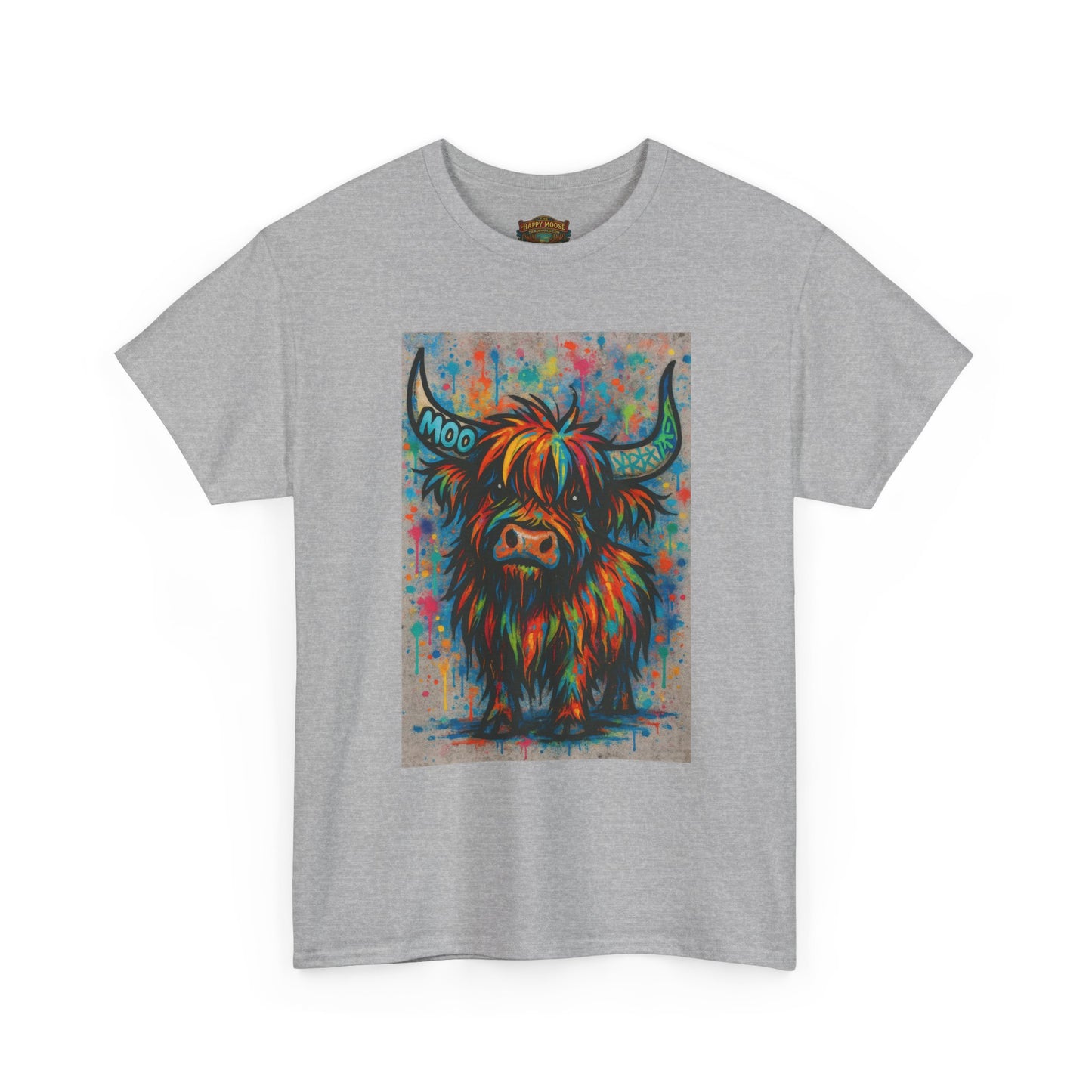 Psychedelic Highland Cow T-Shirt | Retro Rainbow Cow Art 8