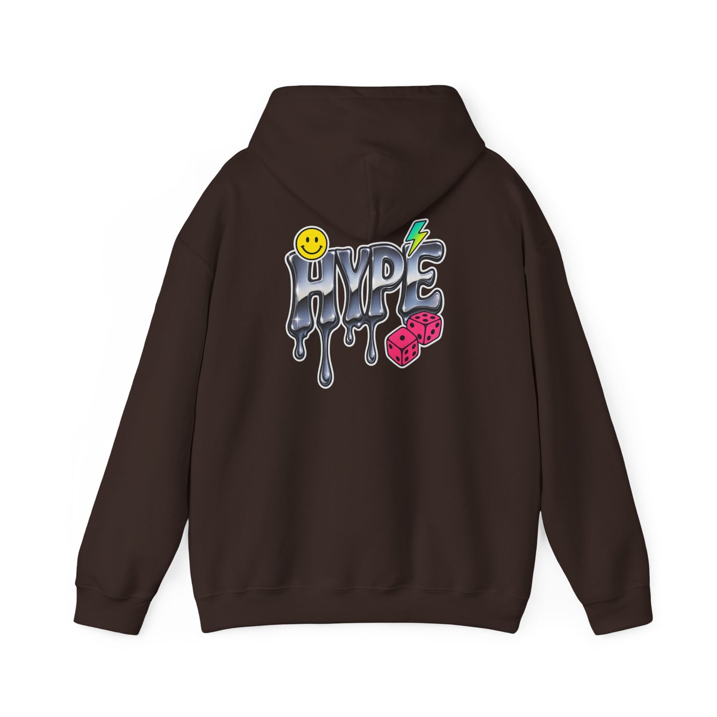 Hype Drip Hoodie — Graphic Streetwear Sweatshirt with Smiley & Dice