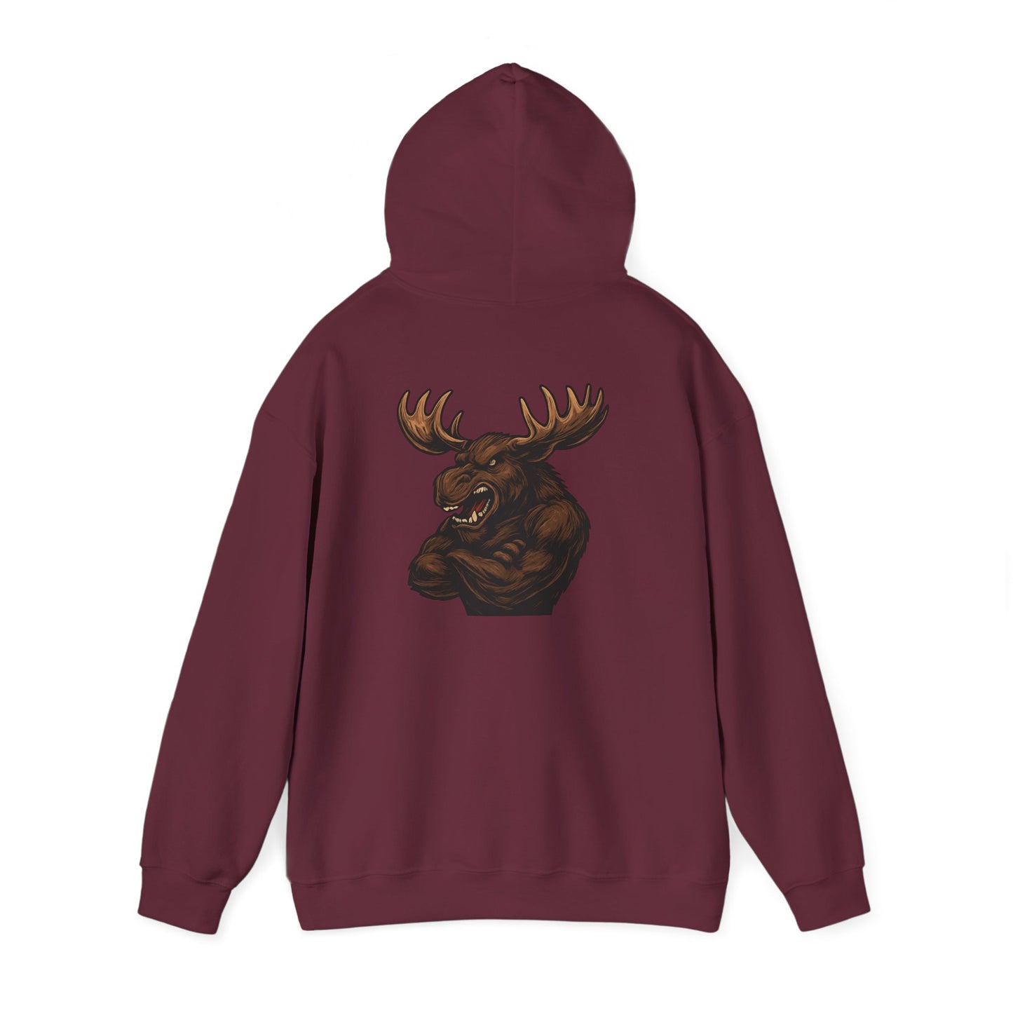 Ferocious Moose Head Graphic Hoodie — Bold Wilderness Outdoor Pullover