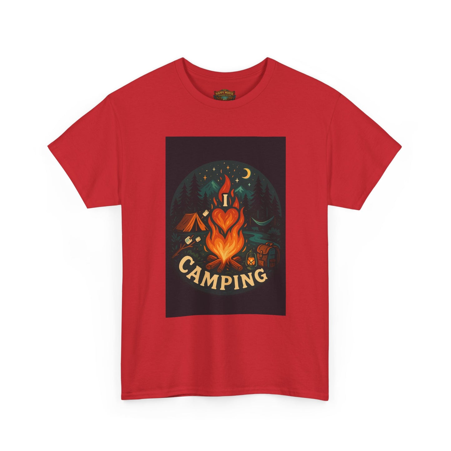Camping Heart Campfire T-Shirt | Outdoor Adventure Graphic Tee