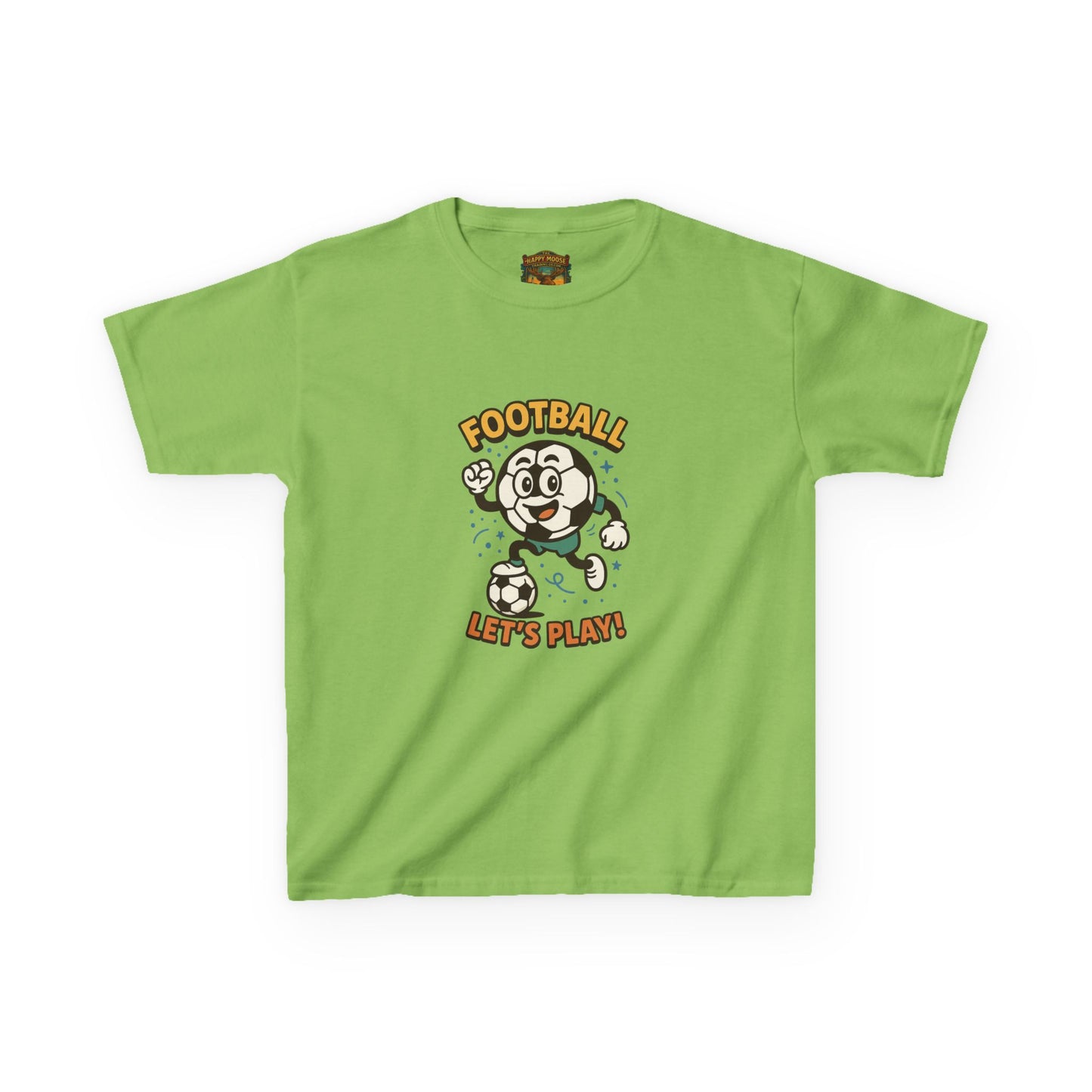 Kids Football Tee — "Football Let's Play" Retro Cartoon Soccer Shirt