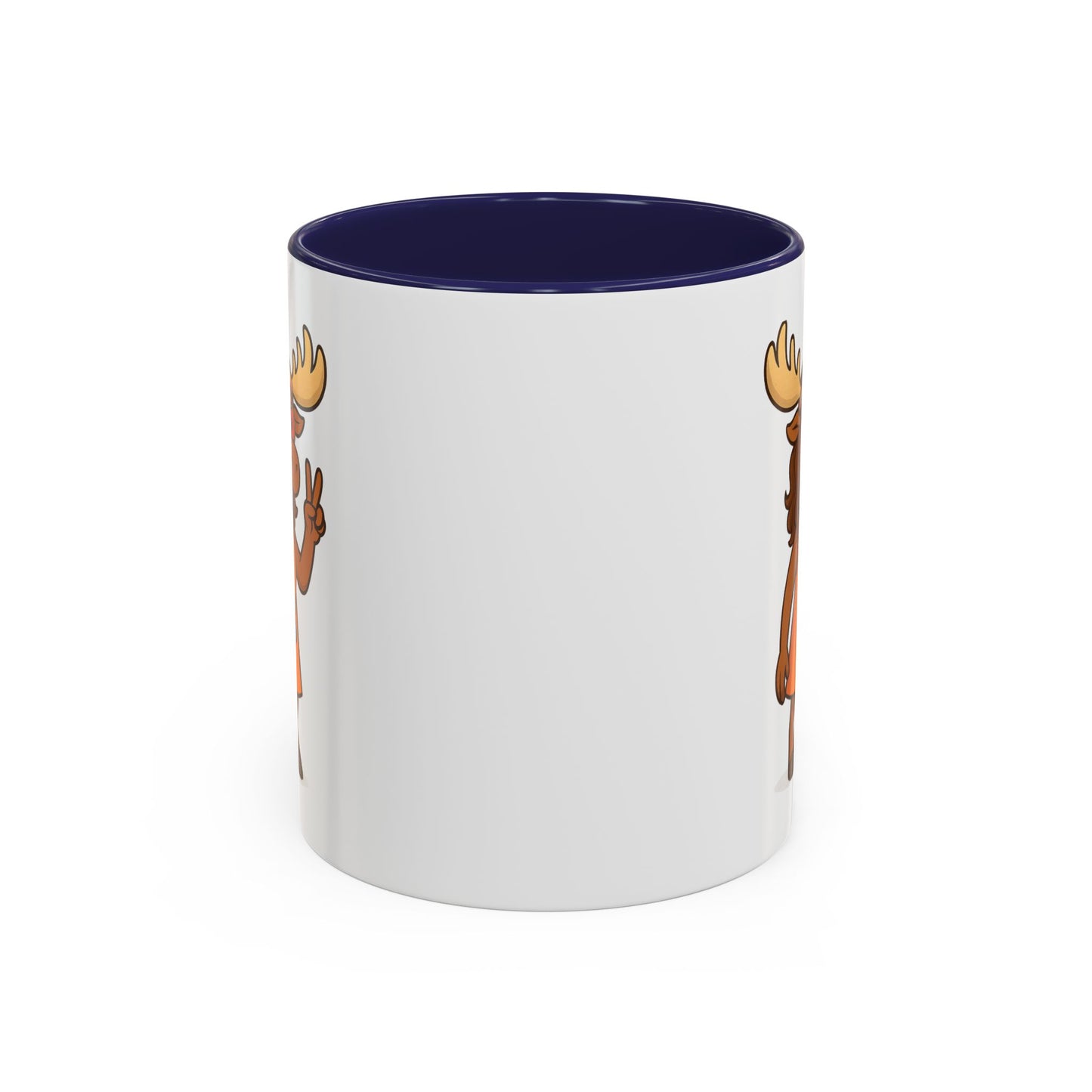Hippie Moose Coffee Mug — Peace Sign Retro Moose Accent Mug (11/15oz)