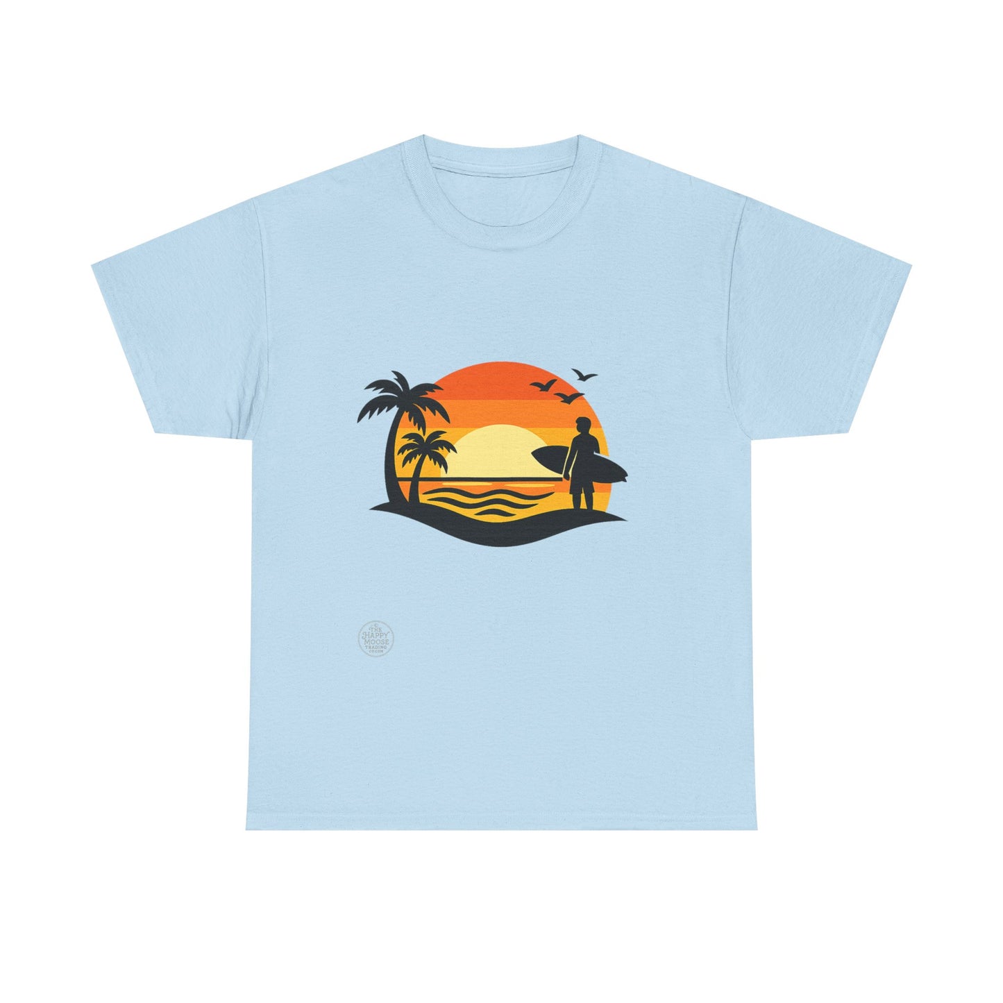 Surf Sunset T-Shirt — Retro Palm Tree Beach Tee