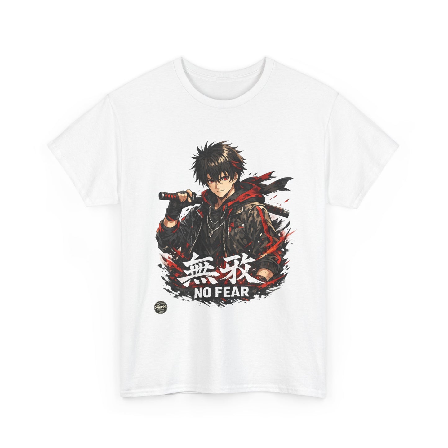Anime Samurai 'No Fear' T-Shirt — Kanji Graphic Tee #E007
