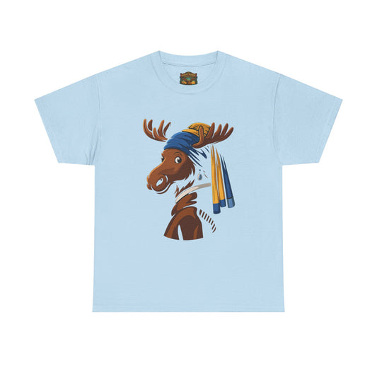 The Moose With The Pearl Earring Graphic Tee — Playful Moose with Headwrap T-Shirt