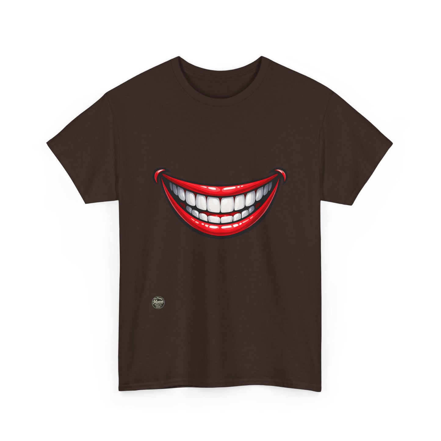 Smiling Joker Mouth Tee — Funny Red Grin Graphic T-Shirt