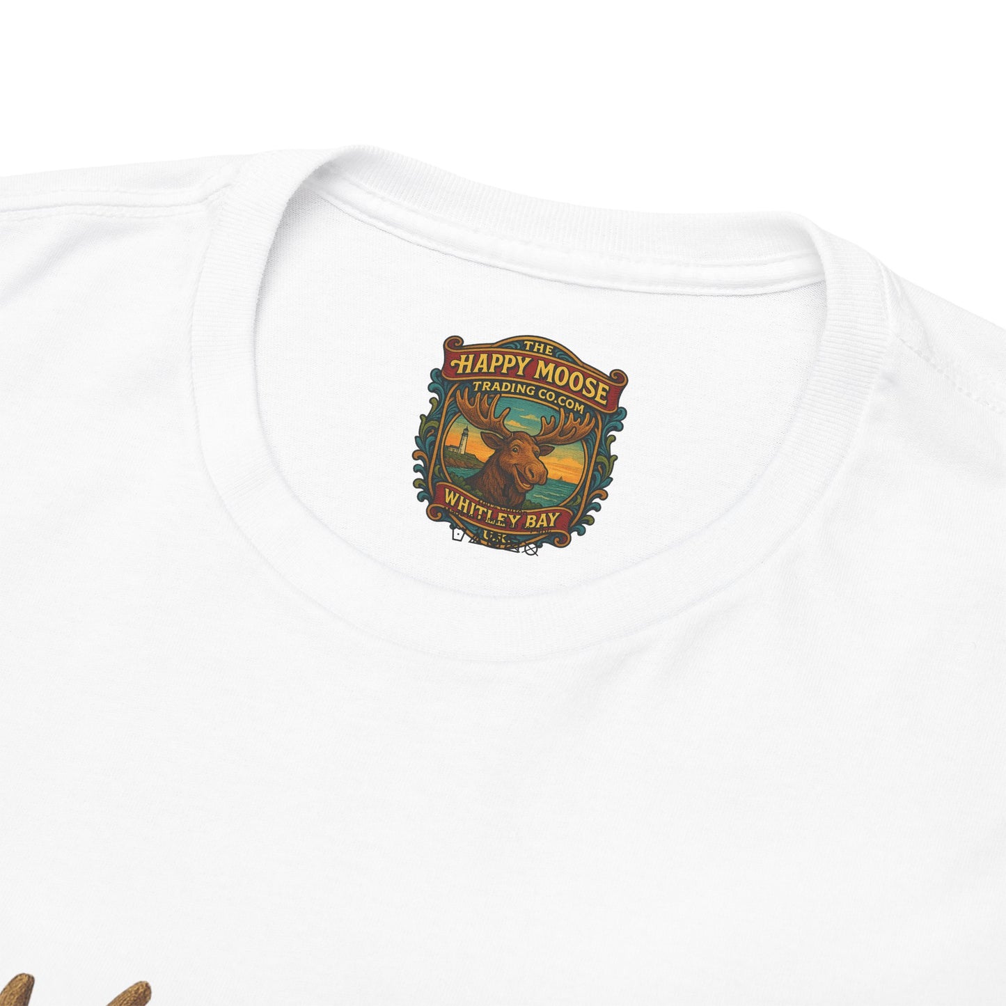 Surreal Moose Head Suit T‑Shirt — 'Man with Antlers' Artistic Graphic Tee