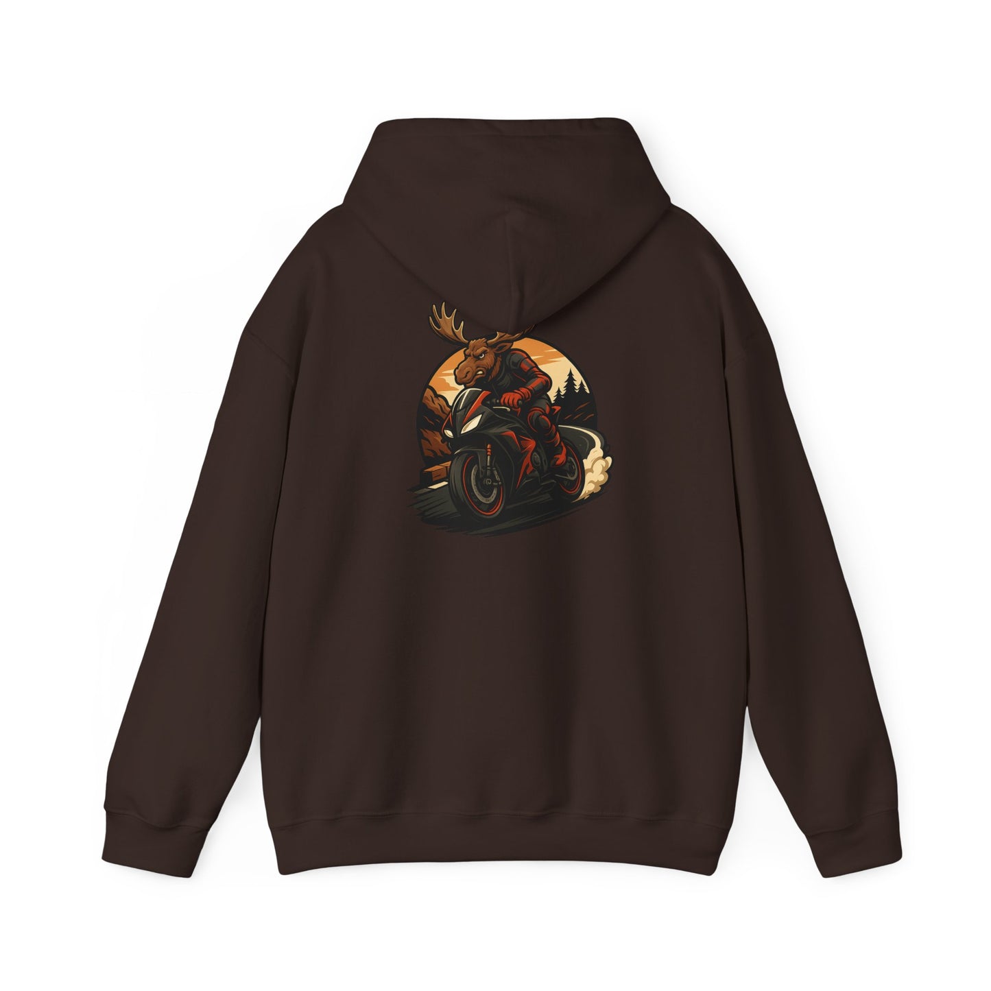 Moose Rider Hoodie — Vintage Motorcycle Graphic Sweatshirt
