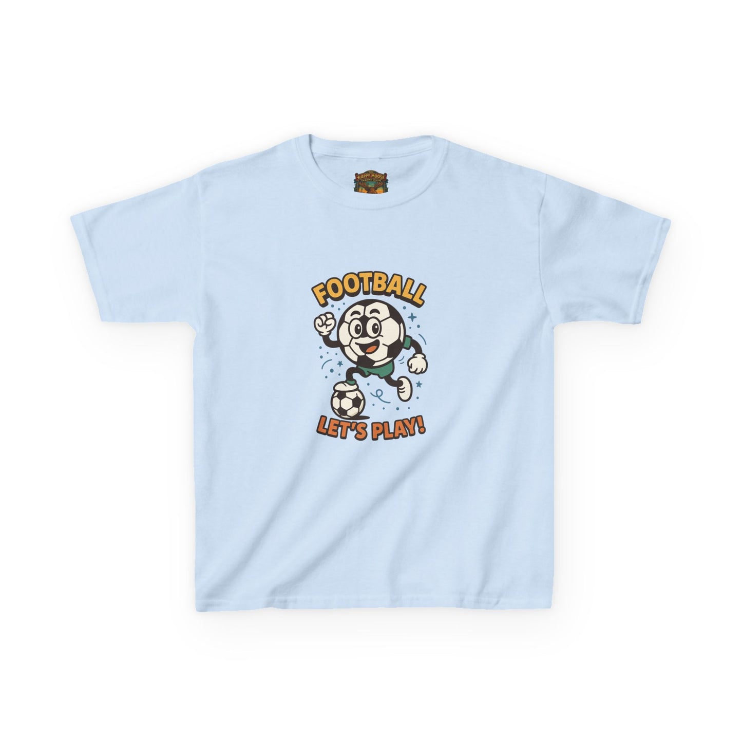 Kids Football Tee — "Football Let's Play" Retro Cartoon Soccer Shirt