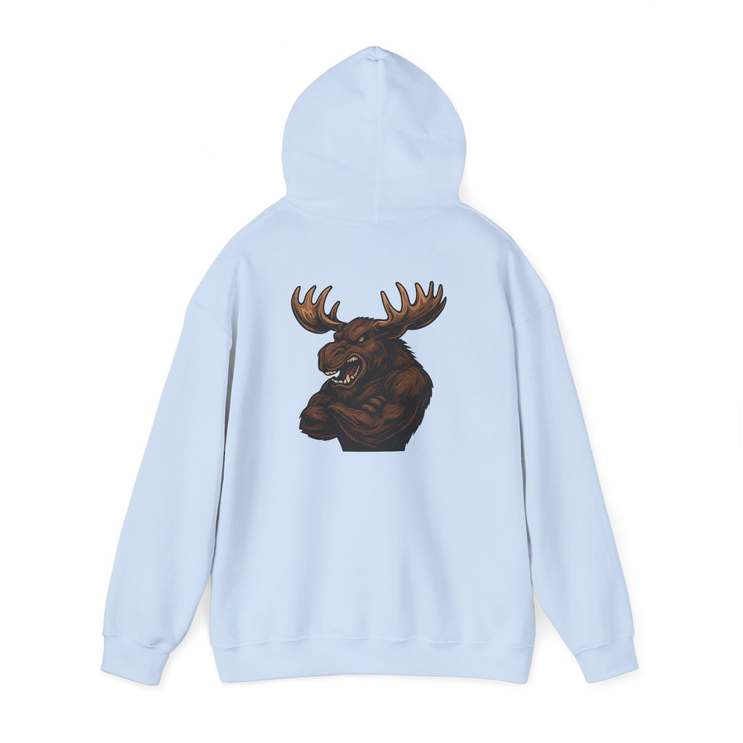 Ferocious Moose Head Graphic Hoodie — Bold Wilderness Outdoor Pullover