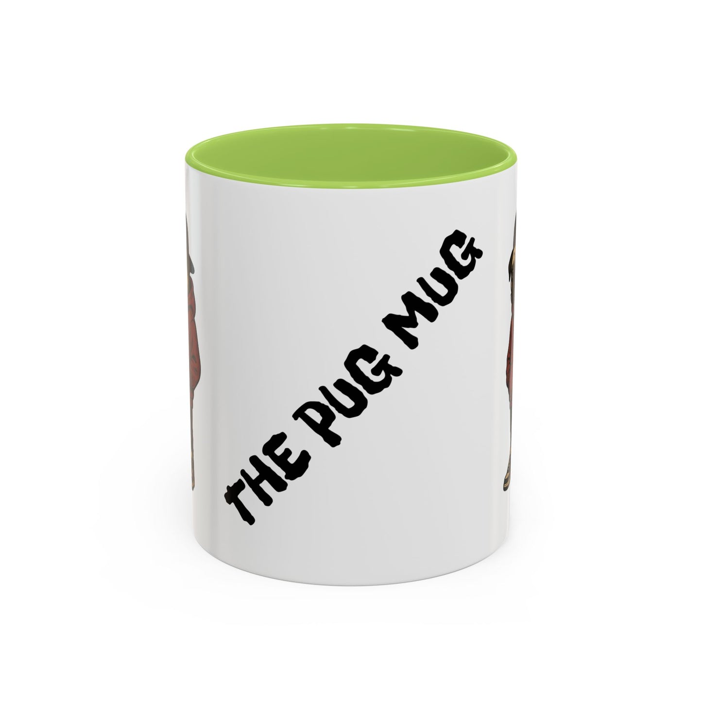 The Pug Mug Accent Coffee Mug — Cute Pug Cartoon Gift (11/15oz)