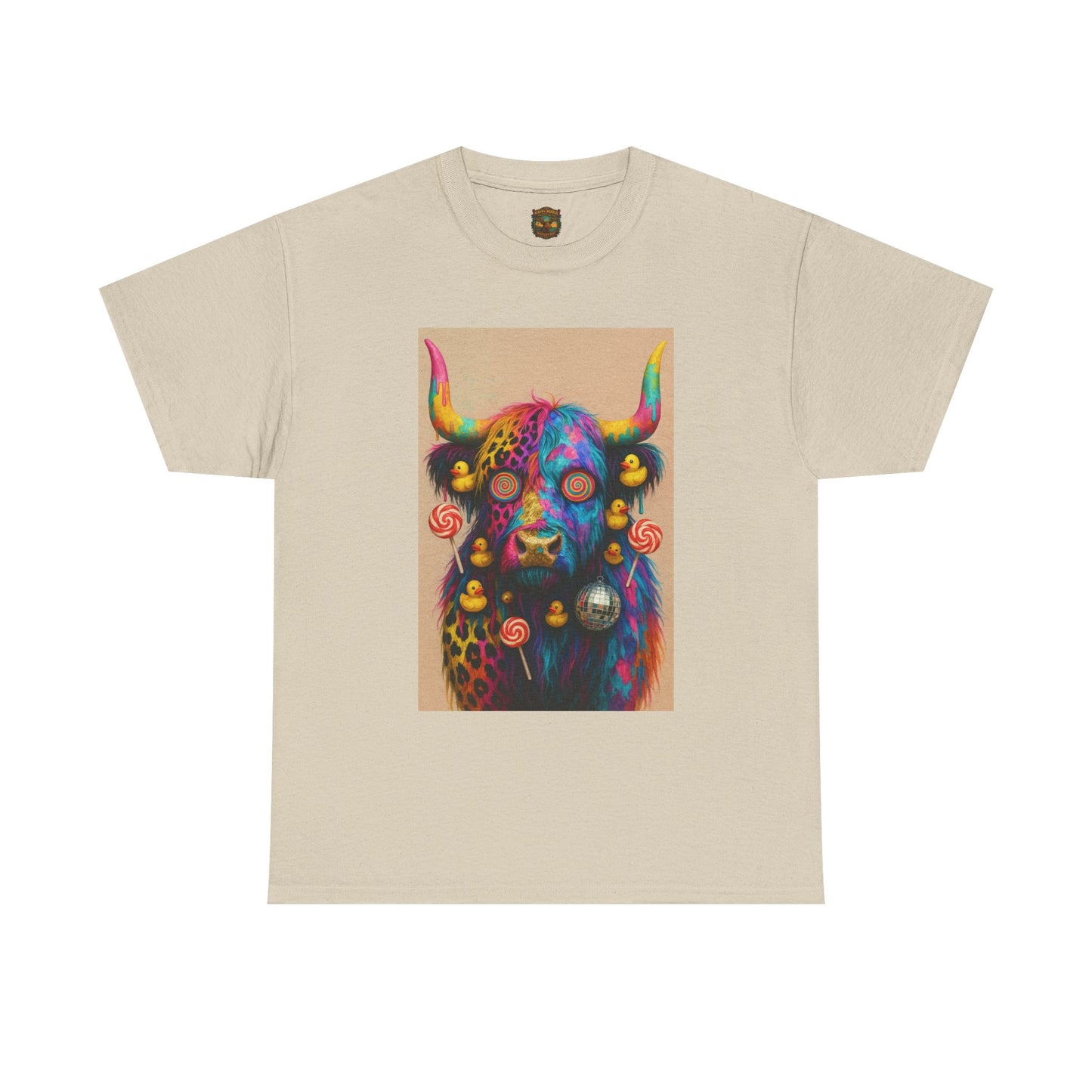 Psychedelic Highland Cow T-Shirt | Retro Rainbow Cow Art 6