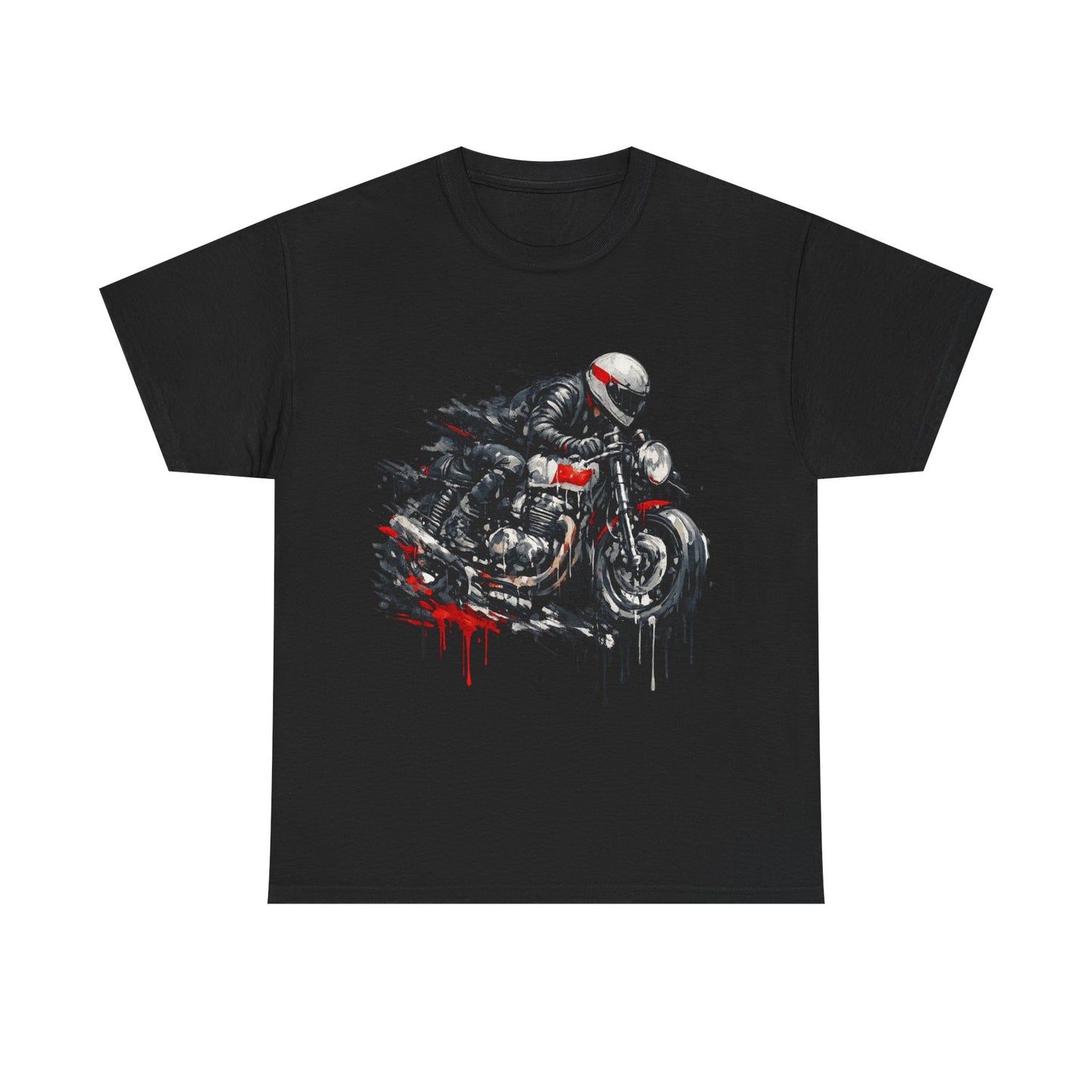 Motorcycle Racer T-Shirt Speed Rider Graphic Drip Street Art Biker Tee EBC09