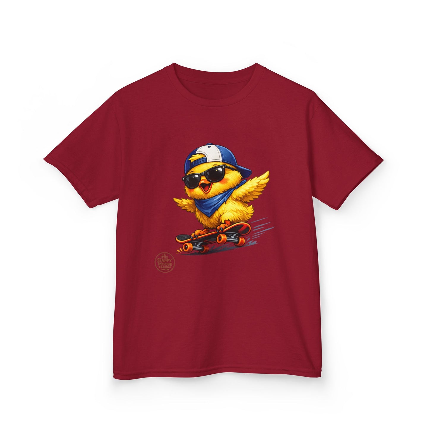 Skateboard Chick Kids T‑Shirt — Cool Sunglasses Duck Skateboard Graphic Tee