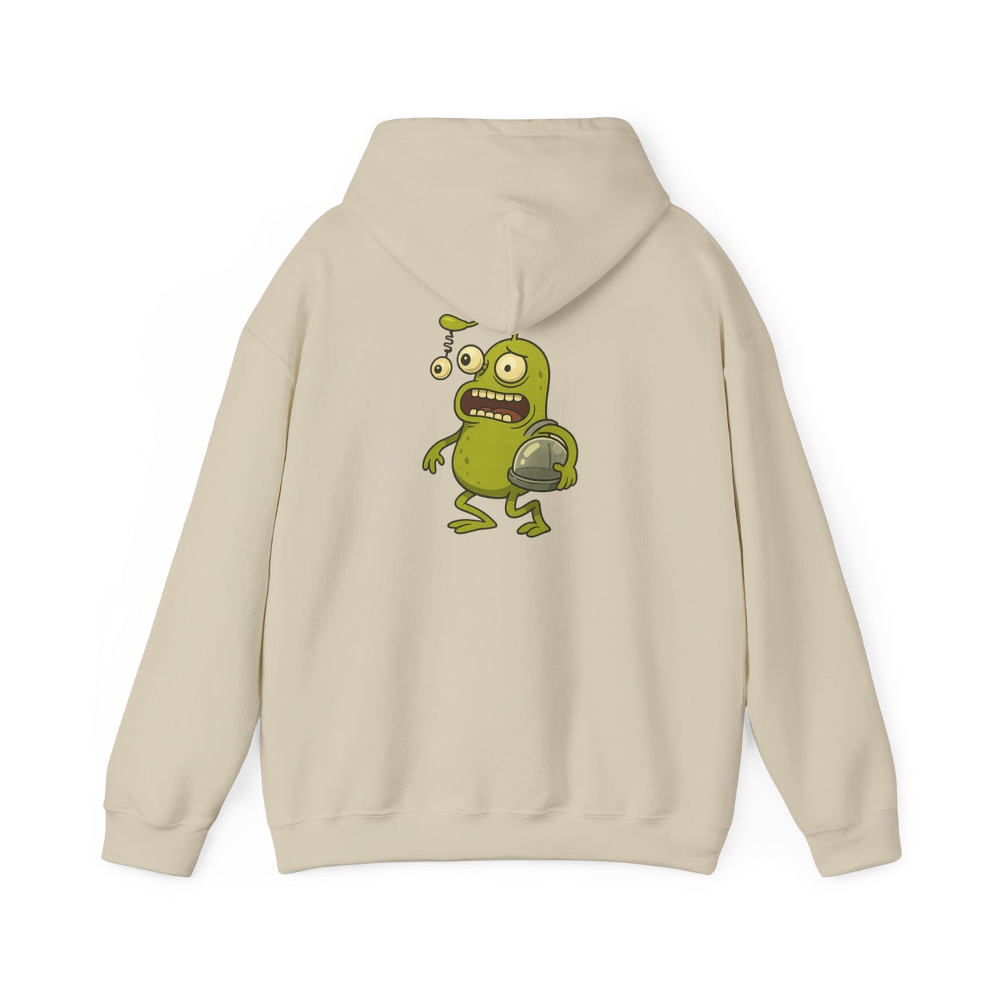 Alien Monster Hoodie — Cute Green Space Creature Graphic Hooded Sweatshirt