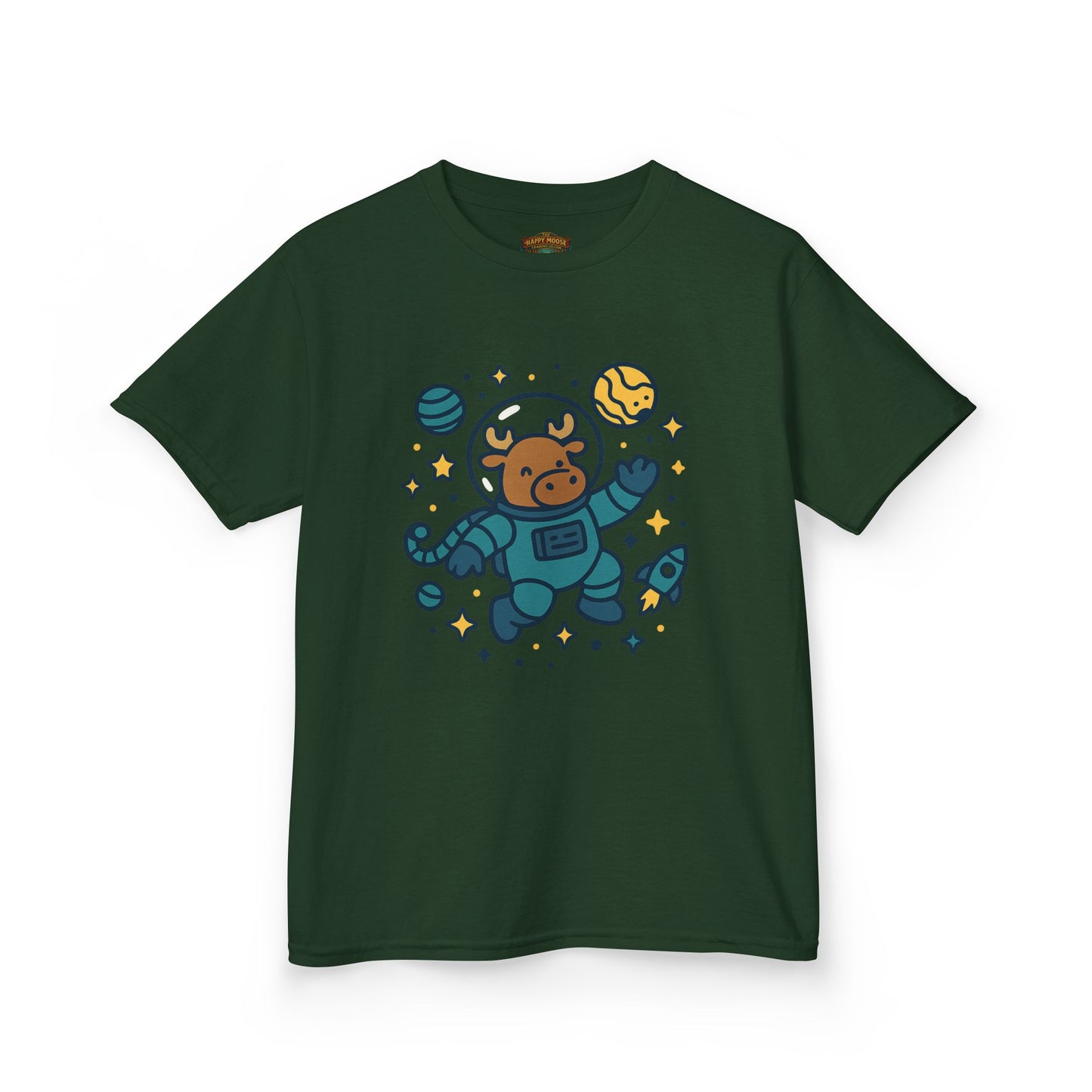 Kids Tee — Cute Astronaut Moose Space Shirt for Children