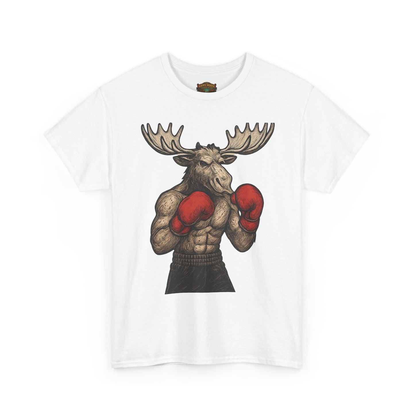 Boxing Moose T‑Shirt — Funny Wildlife Gym Tee for Men & Women