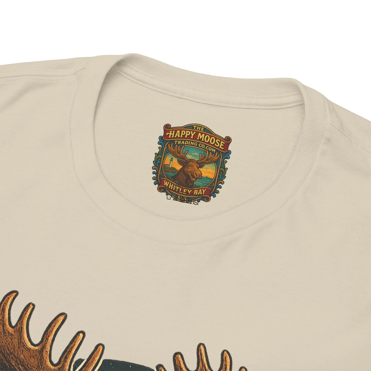 Running Moose Graphic Tee - Retro Sunset Jogging Animal Fitness Shirt