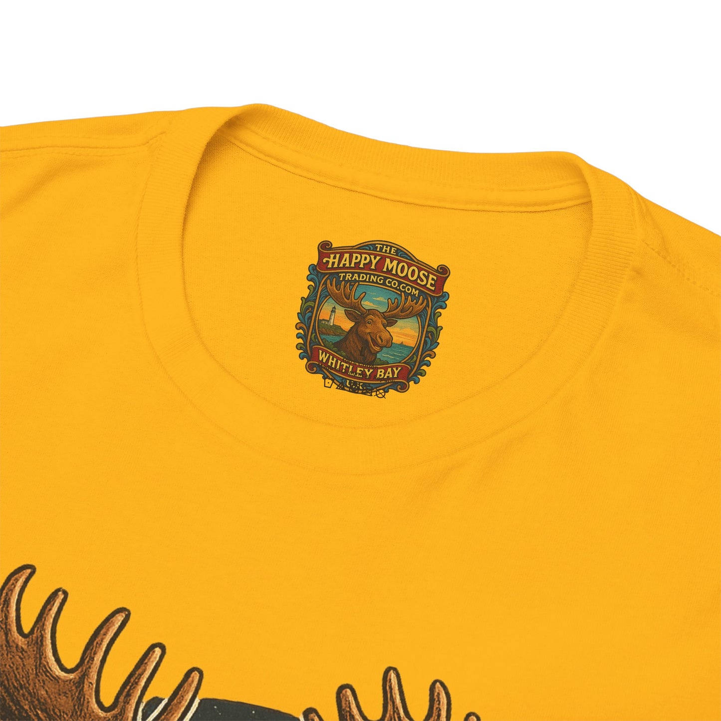 Running Moose Graphic Tee - Retro Sunset Jogging Animal Fitness Shirt