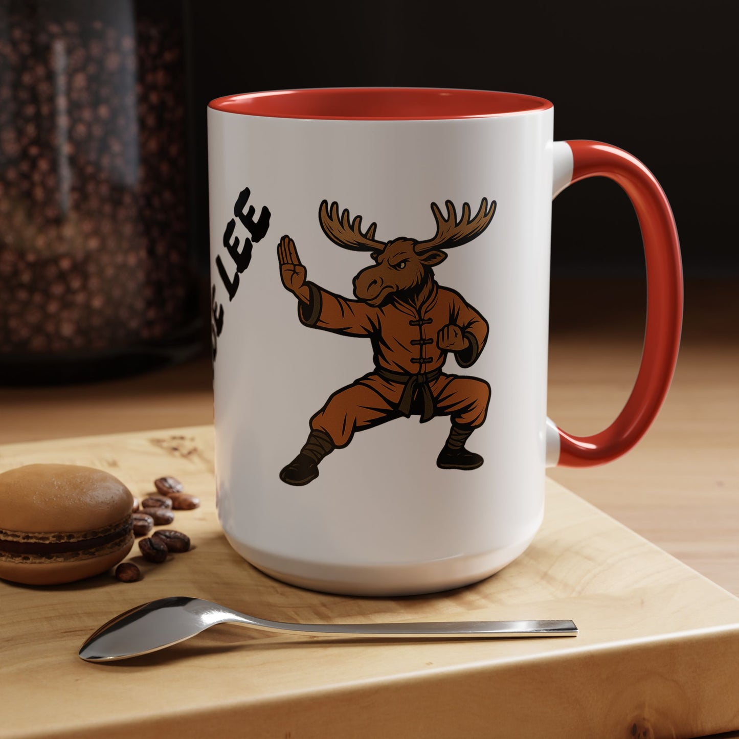 Moose Lee Martial Arts Accent Coffee Mug — Funny Moose Kung Fu 11/15oz