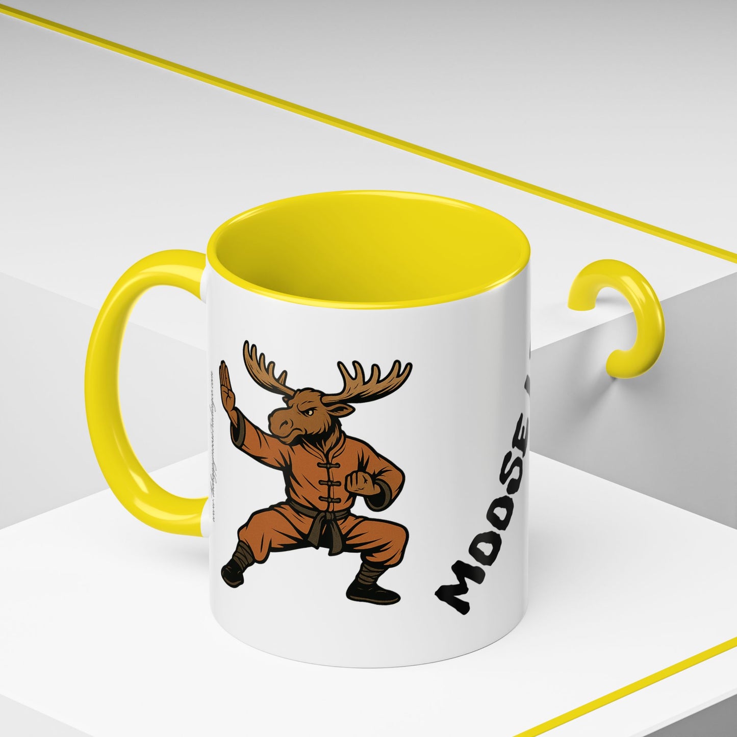 Moose Lee Martial Arts Accent Coffee Mug — Funny Moose Kung Fu 11/15oz